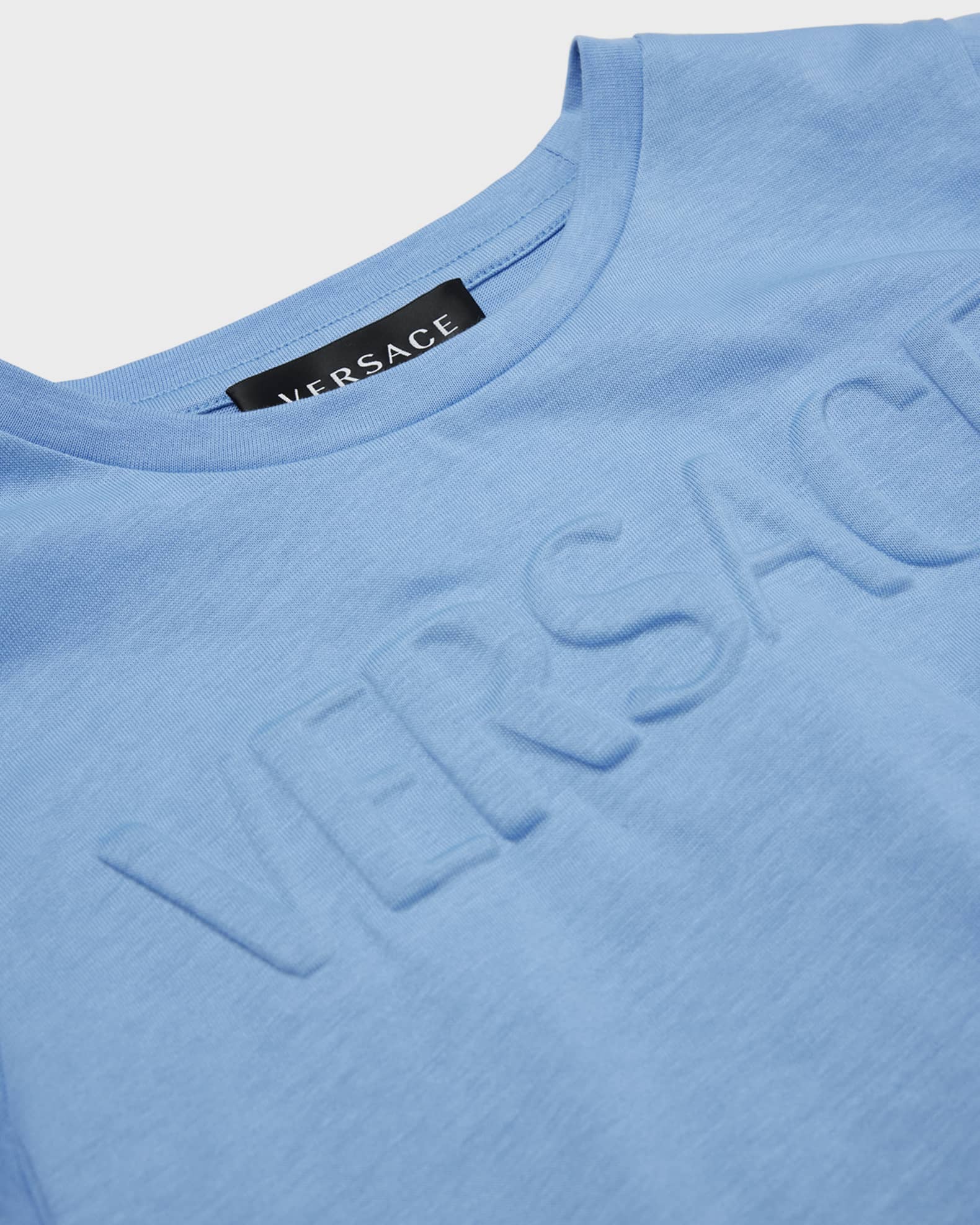 Boy's Embossed Logo Cotton Jersey T-Shirt | Neiman Marcus