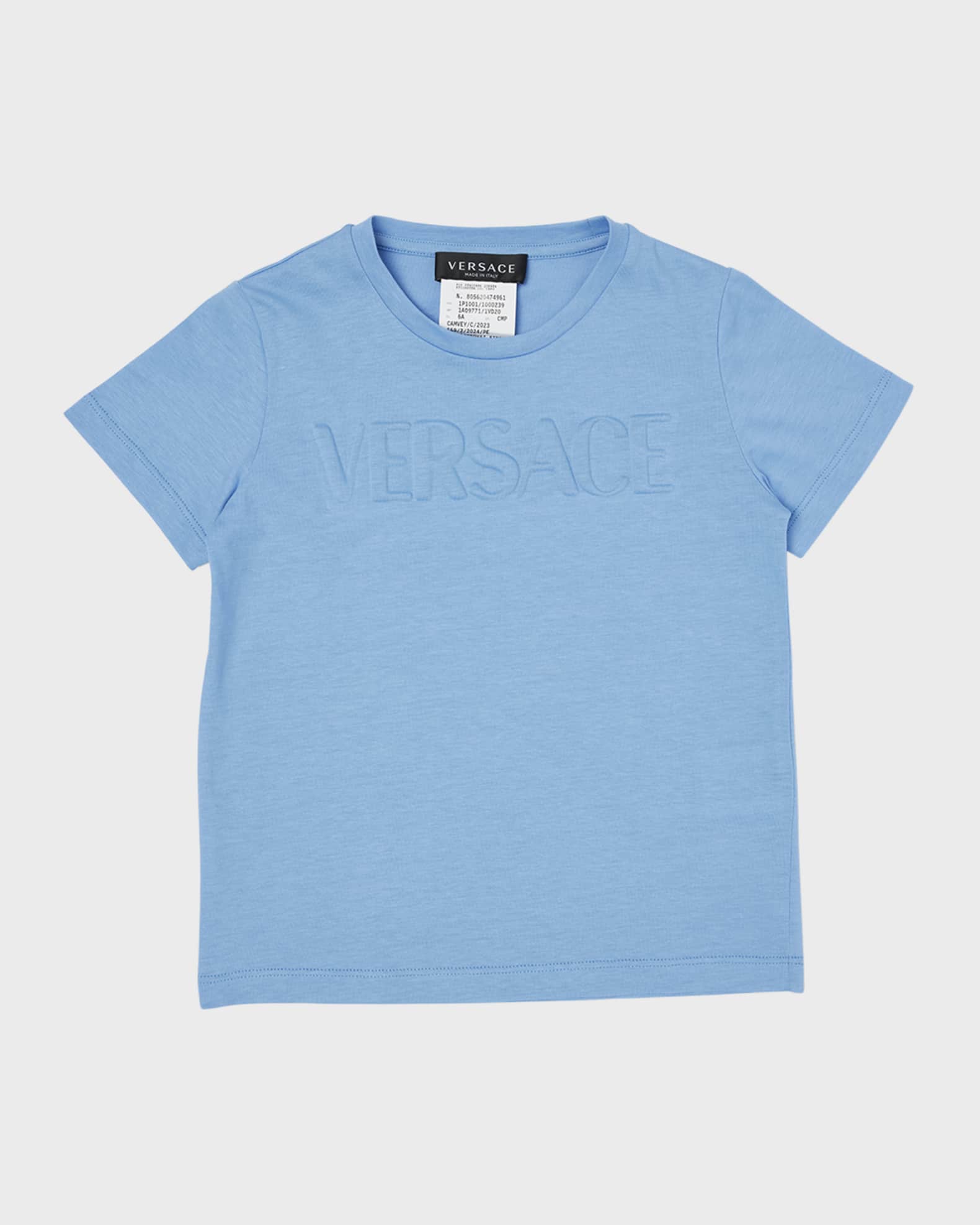 Tシャツ・カットソー VERSACE Light blue cotton t-shirt (10136001A10135 1VD50) Versace Light blue cotton t-shirt - Women | 10142761A091202UQ80
