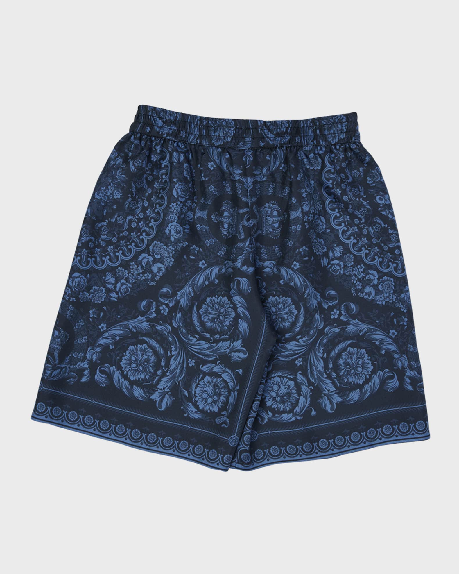 Barocco Printed Silk Shorts