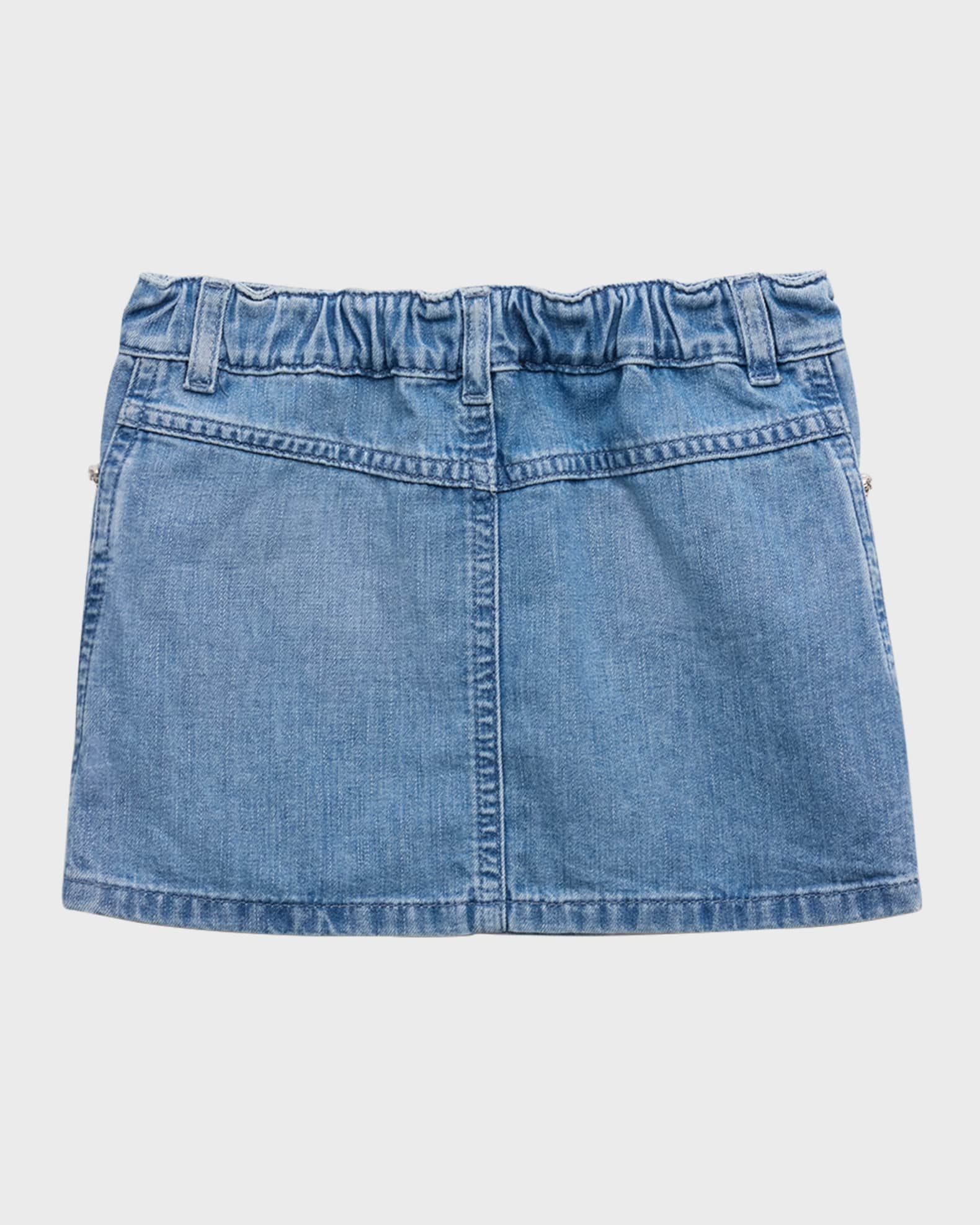 Versace Girl s Flowers Embroidered Denim Skirt Size 12M 3T