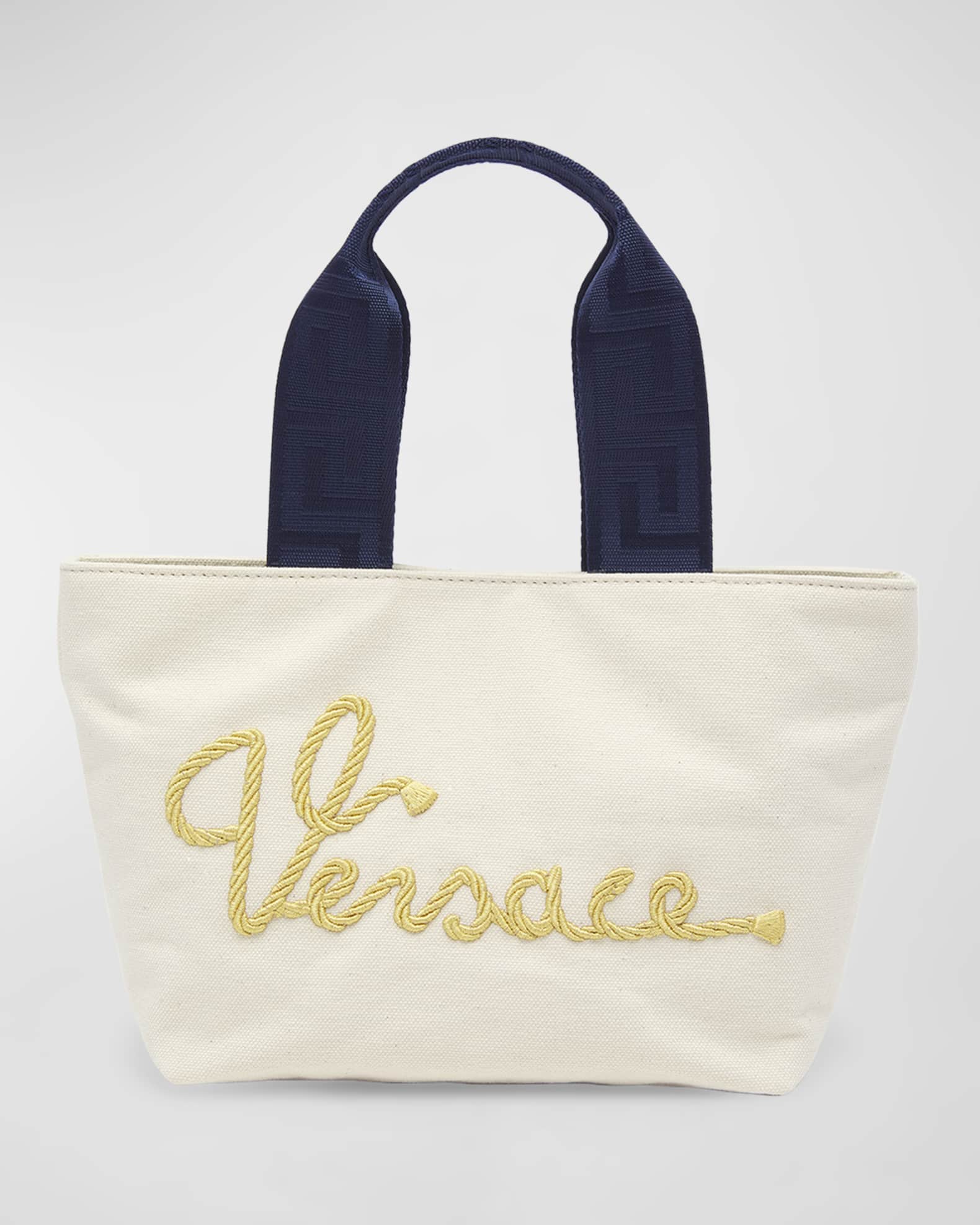 Versace canvas tote hot sale
