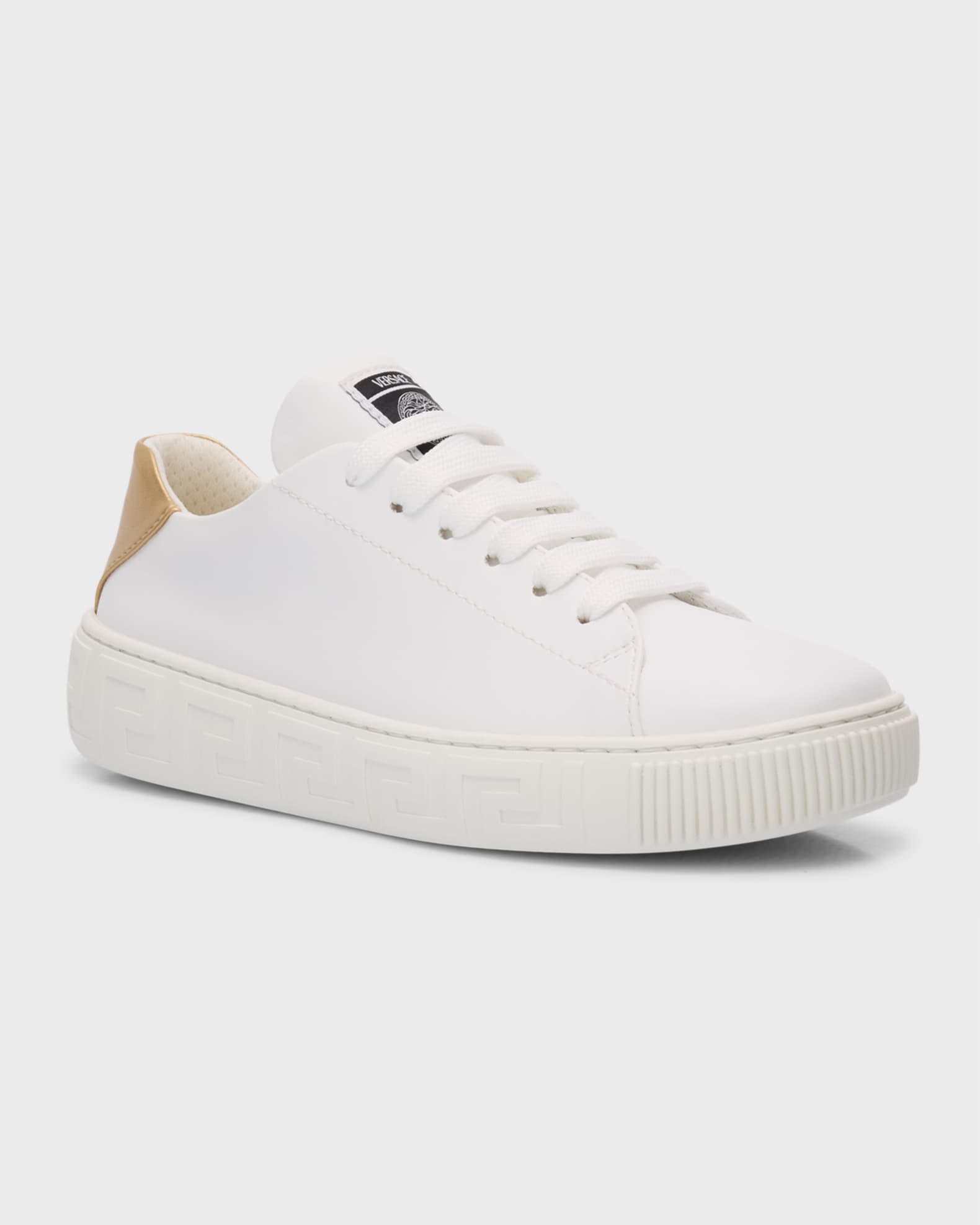 Kid's Bicolor Leather Low-Top Sneakers, Kids 1