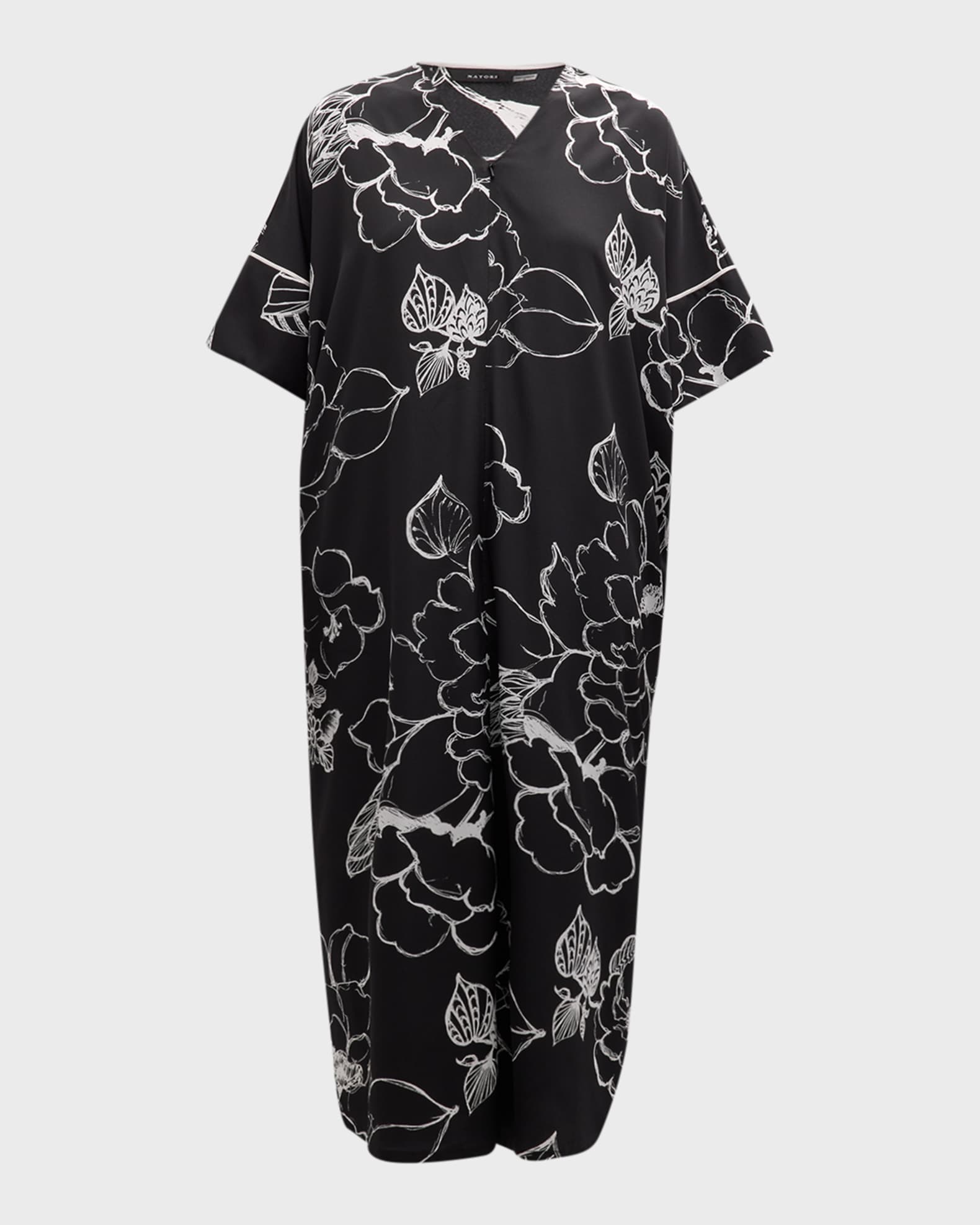 Natori Juliette Floral Print Elbow Sleeve Caftan Neiman Marcus