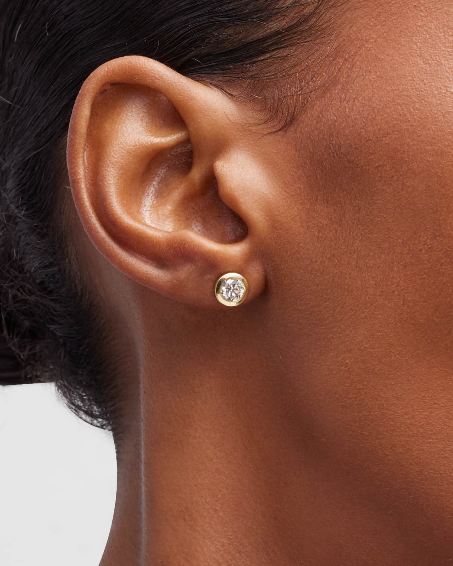 Roberto Coin 18K Yellow Gold Diamond Bezel Stud Earrings,