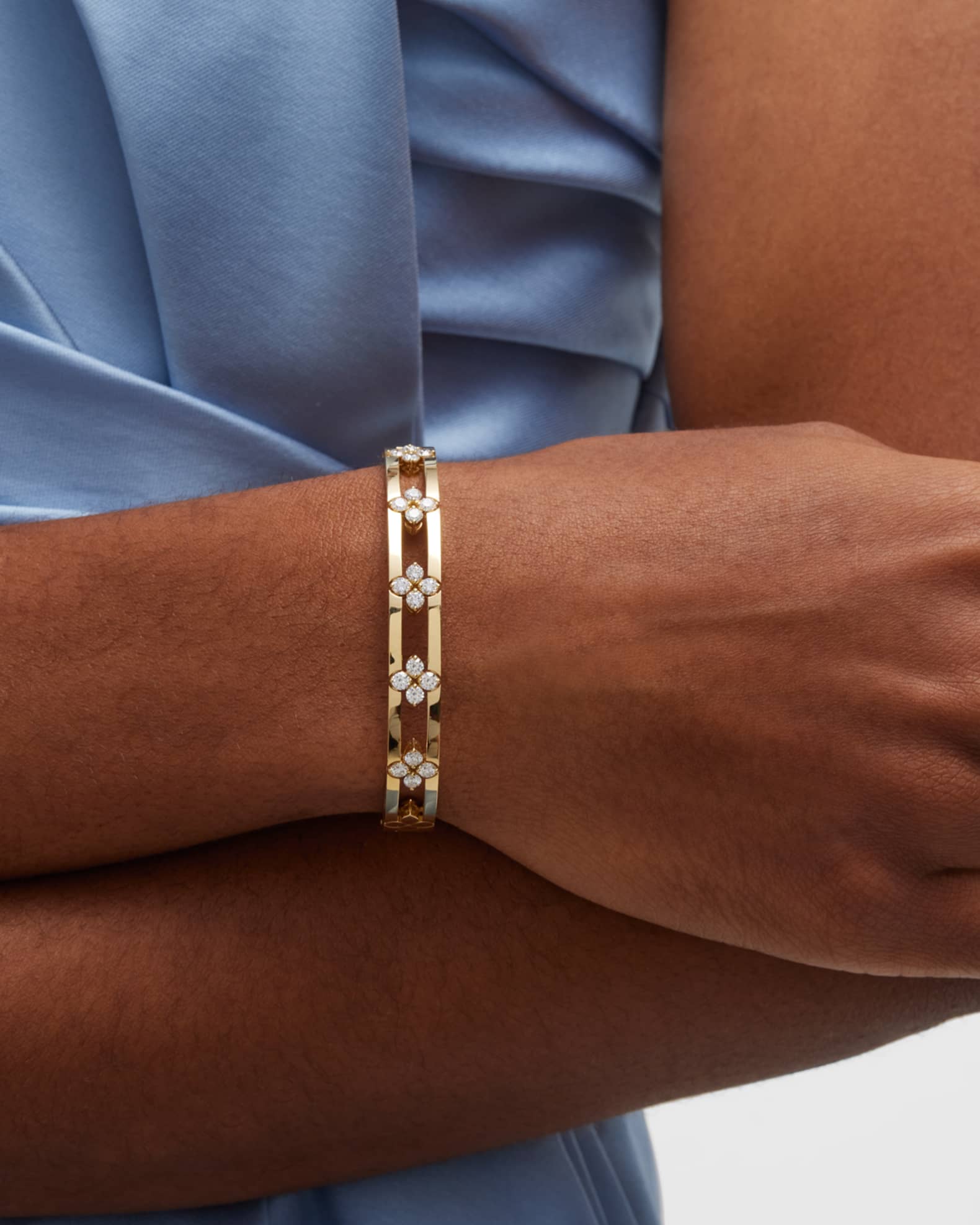 18K Yellow Gold Diamond Love in Verona Bangle 1