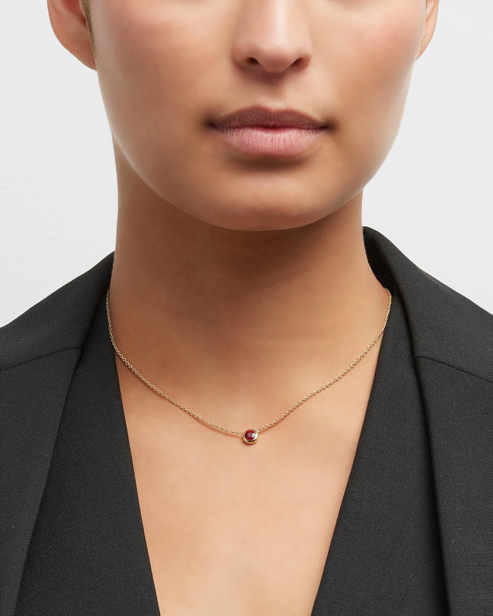 Roberto Coin 18K Yellow Gold Ruby Big Single Station Necklace | Neiman ...