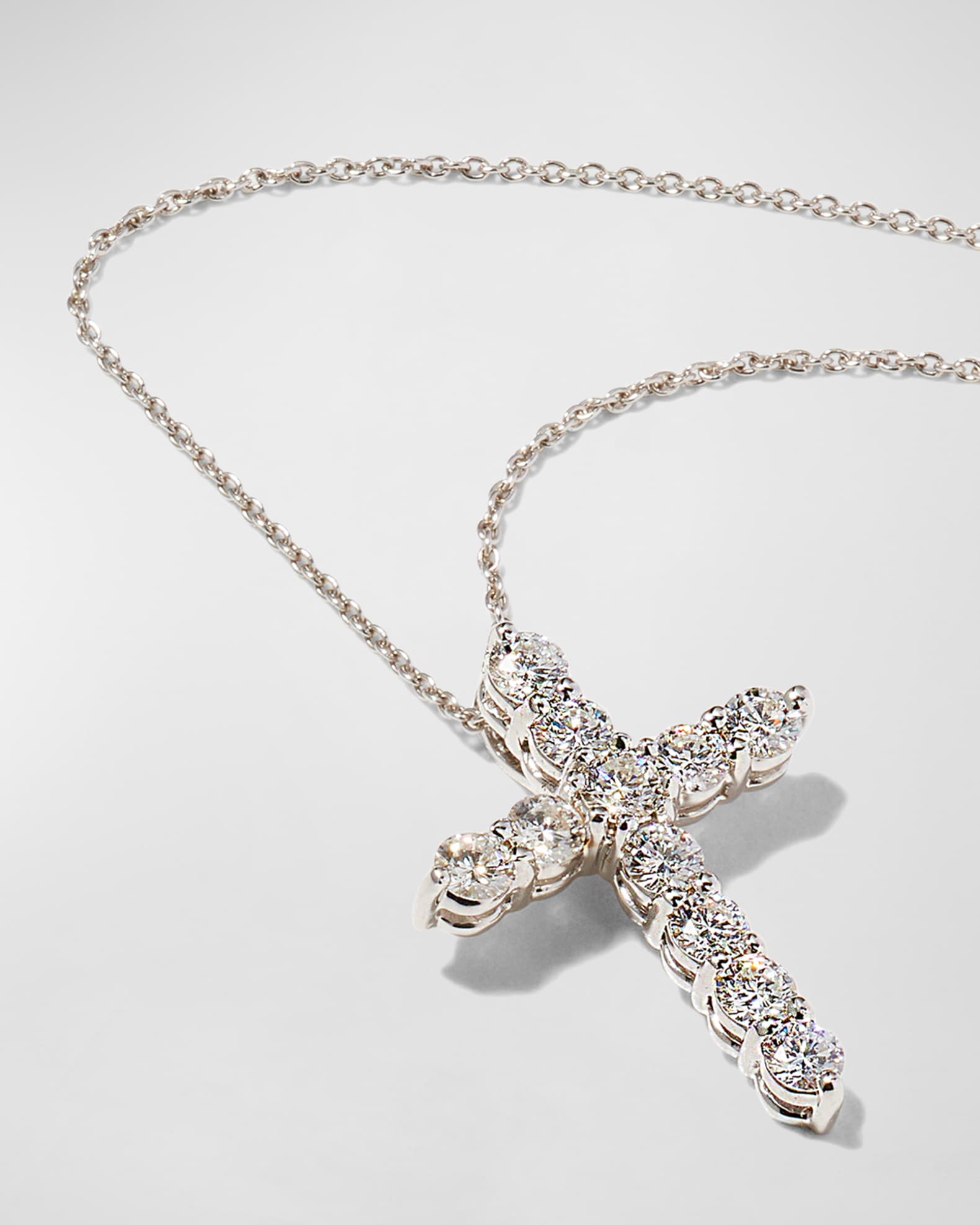Roberto Coin 18K Diamond Cross Necklace, 20x15mm | Neiman Marcus