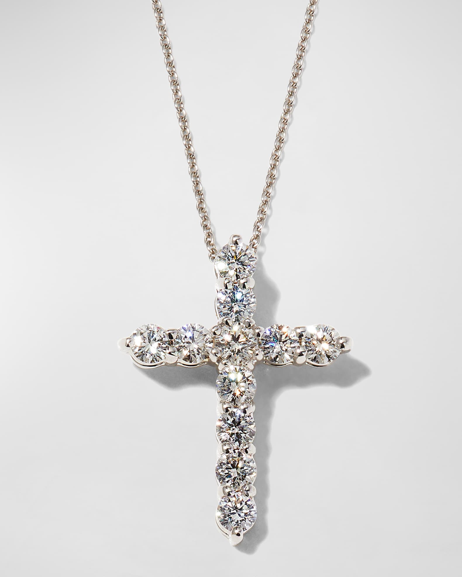 Roberto Coin 18K Diamond Cross Necklace, 20x15mm