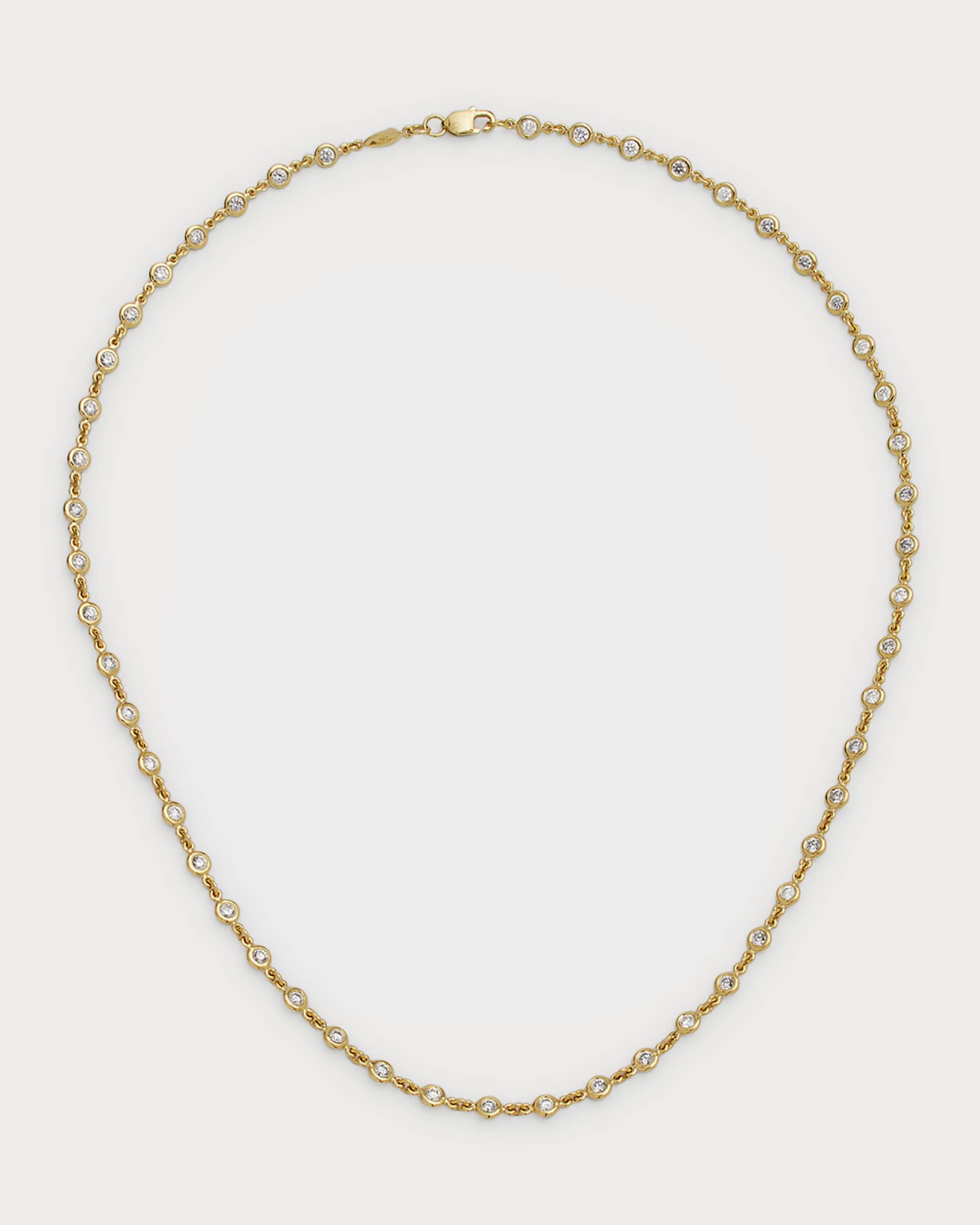 18K Yellow Gold Diamond Eyeglass Station Necklace, 16"L 0