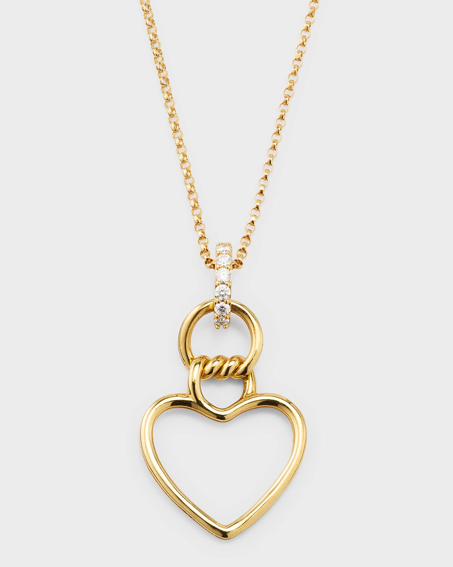 Roberto Coin 18K Yellow Gold Cialoma Heart Pendant Necklace with Diamonds