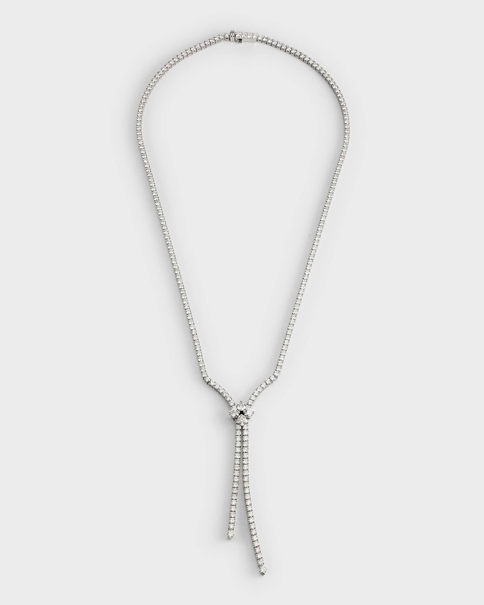 18K White Gold Love In Verona Diamond Lariat Necklace 0