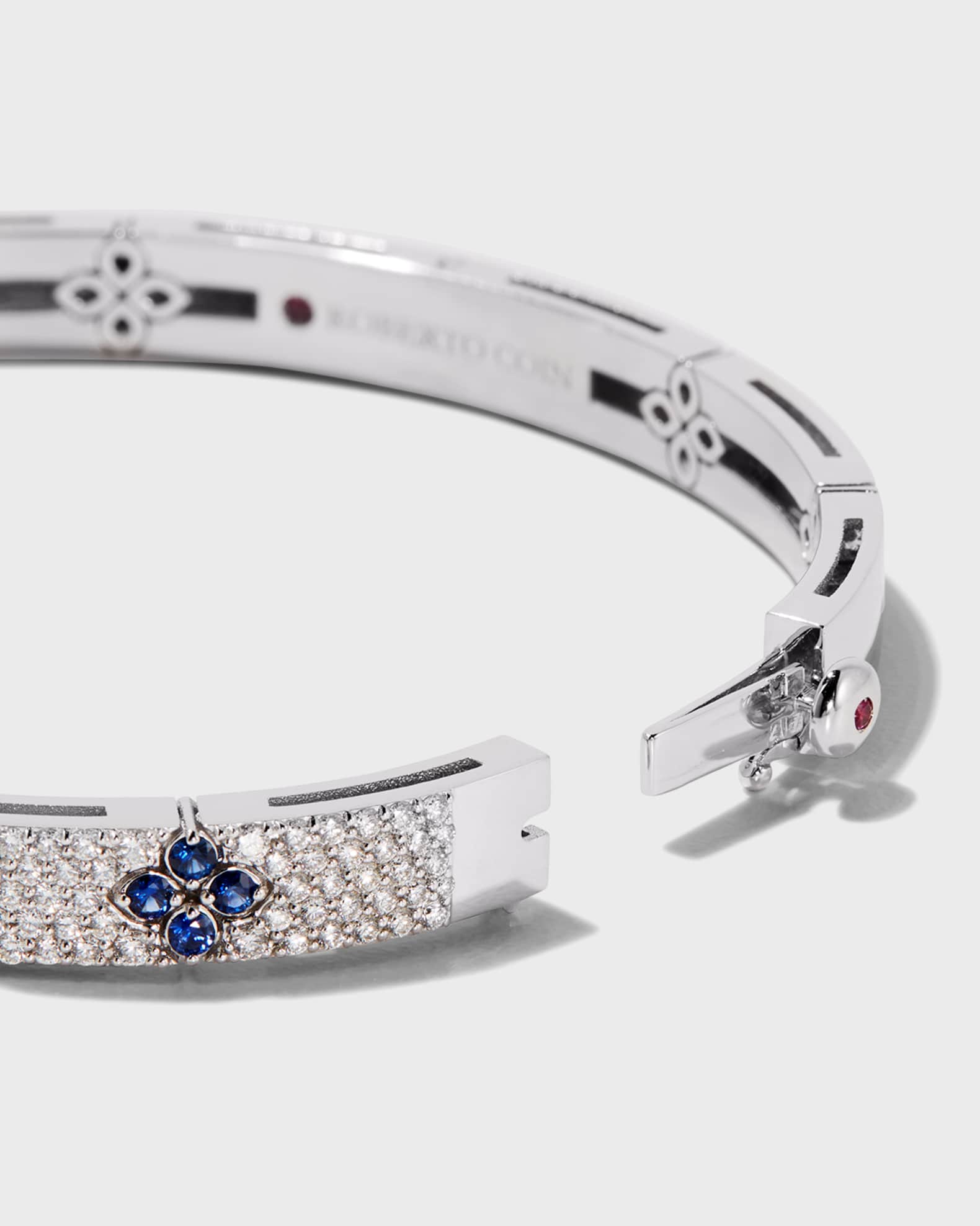 Roberto Coin 18K White Gold Diamond and Blue Sapphire Bangle Neiman