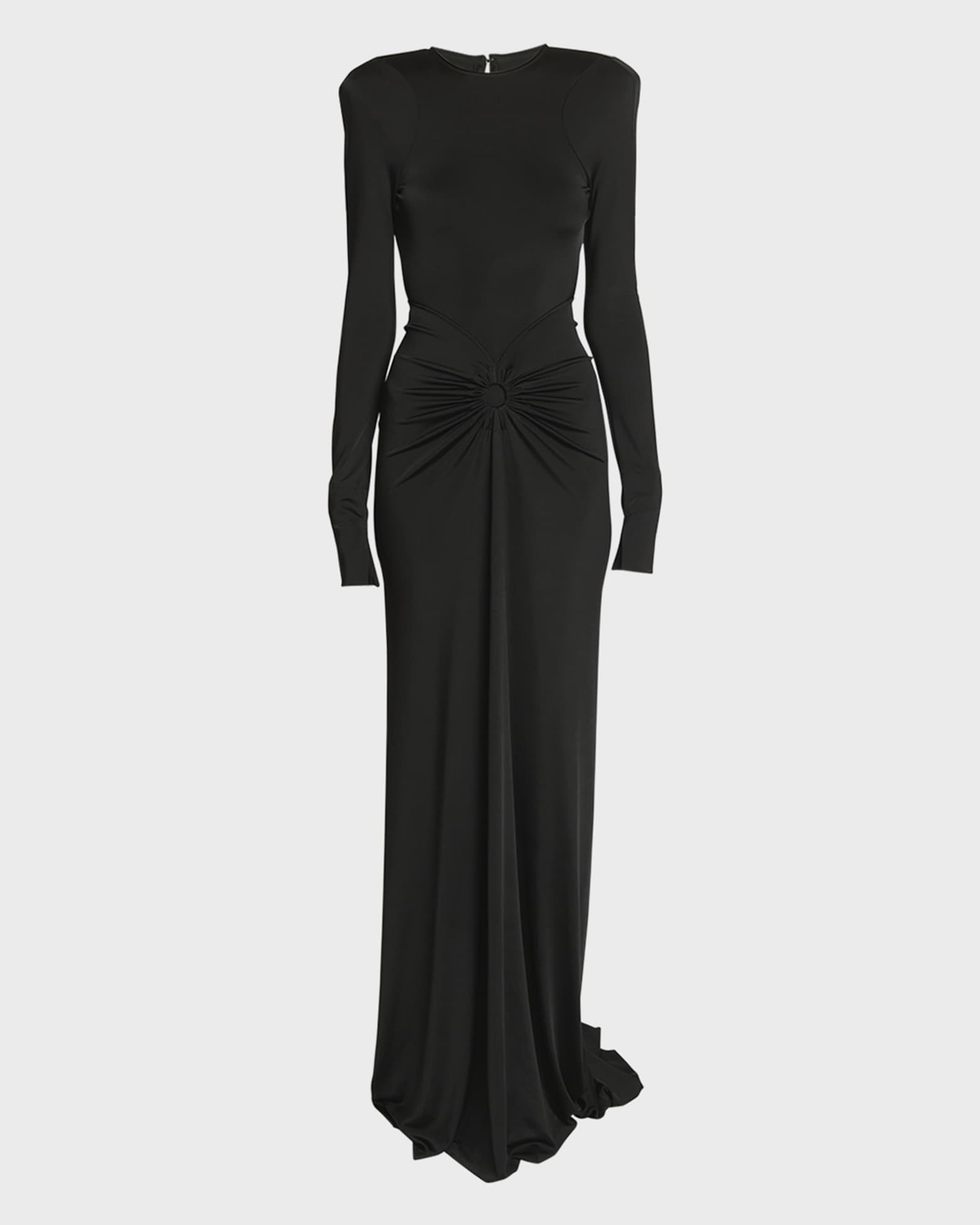 Victoria Beckham Open Back Gown with Gathered Circle Detail | Neiman Marcus