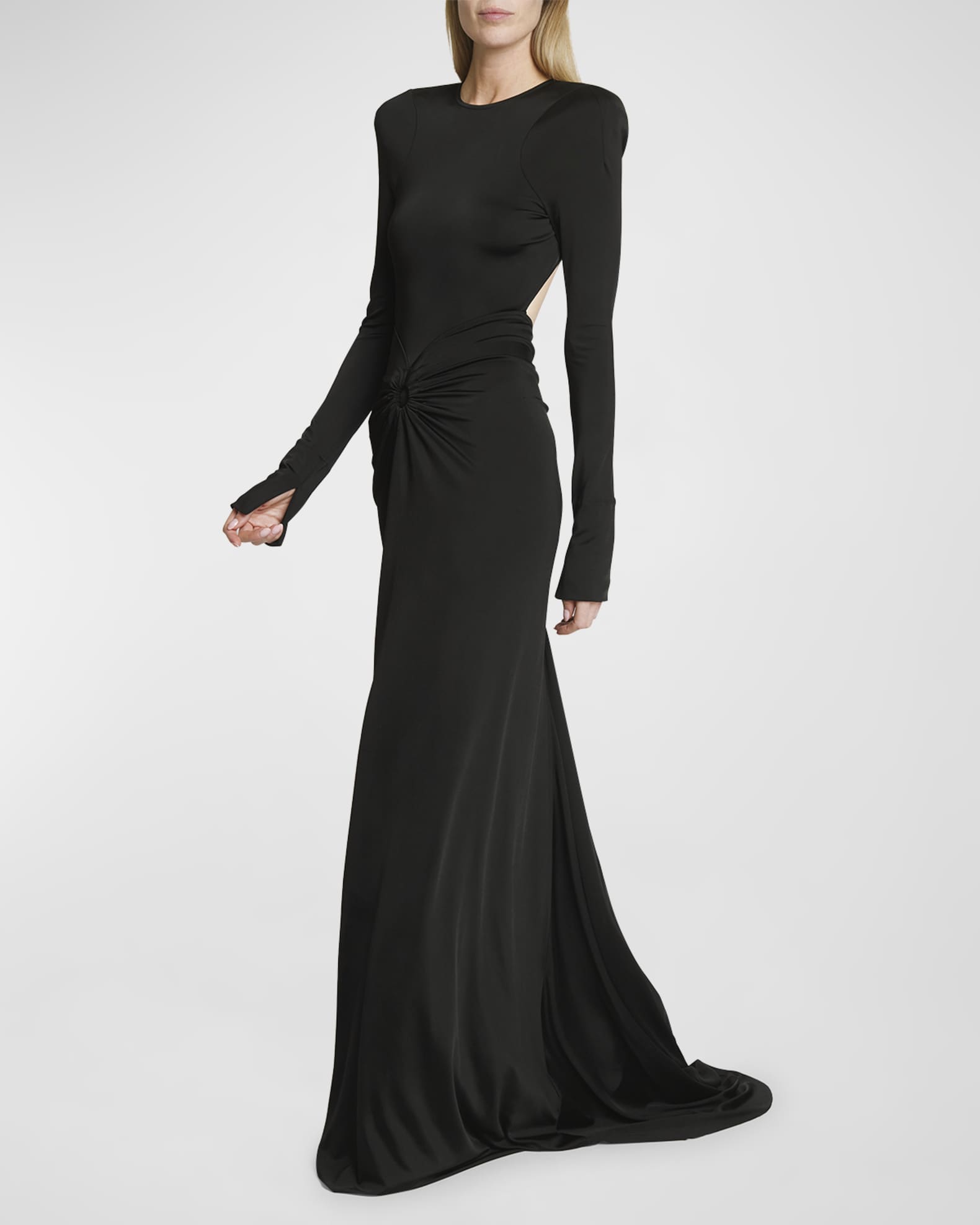 Victoria Beckham Open Back Gown with Gathered Circle Detail | Neiman Marcus