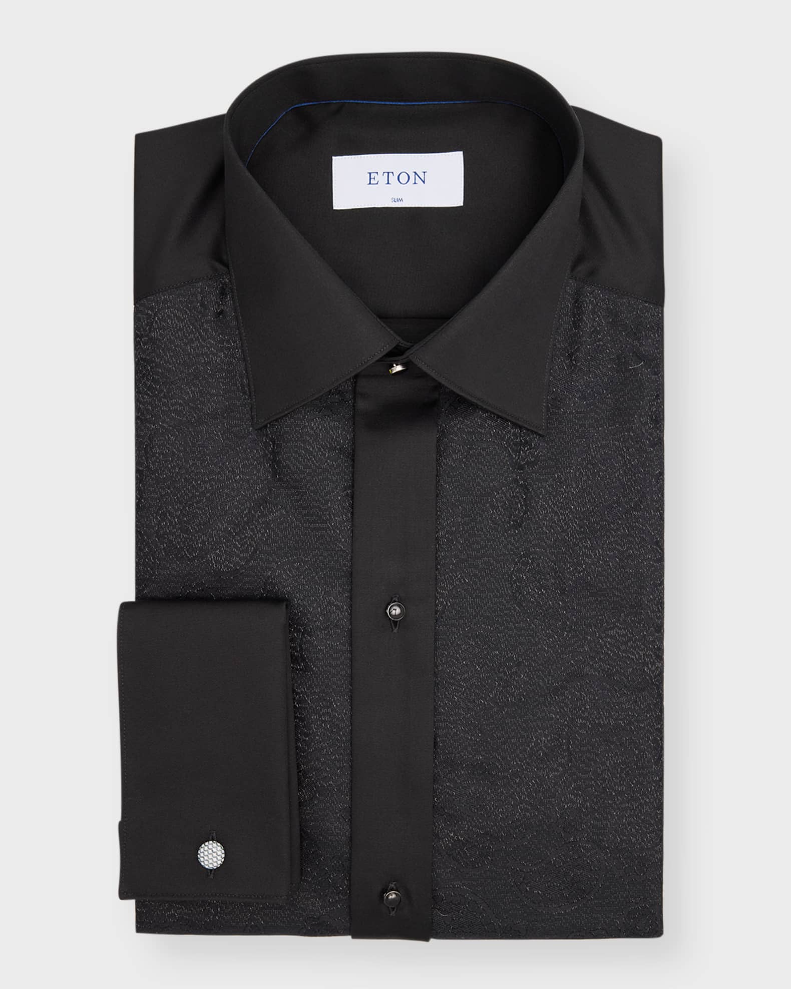 Eton Men's Slim Fit Paisley Glitter Bib Front Formal Shirt | Neiman Marcus