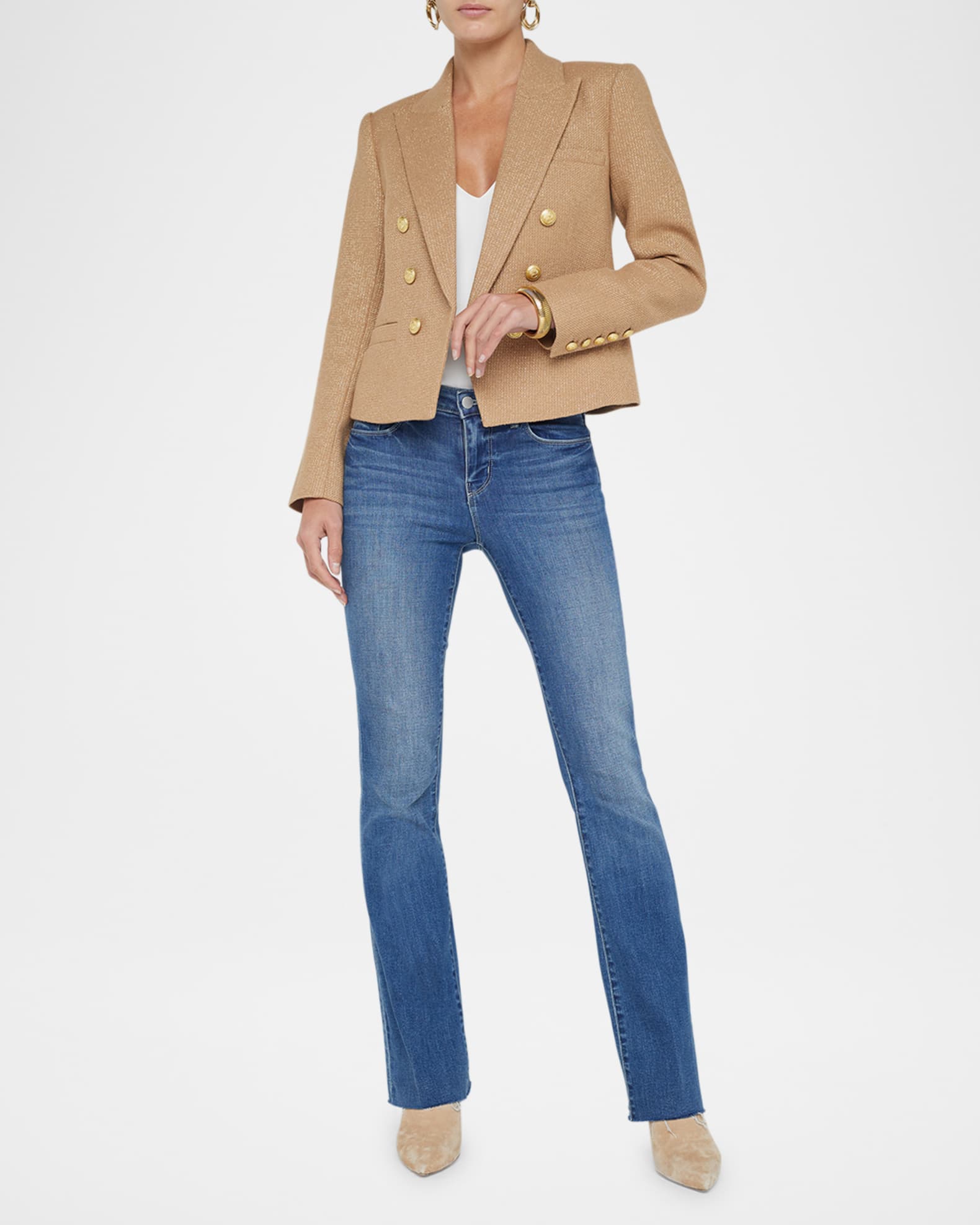 Brooke Double-Breasted Cropped Blazer  1