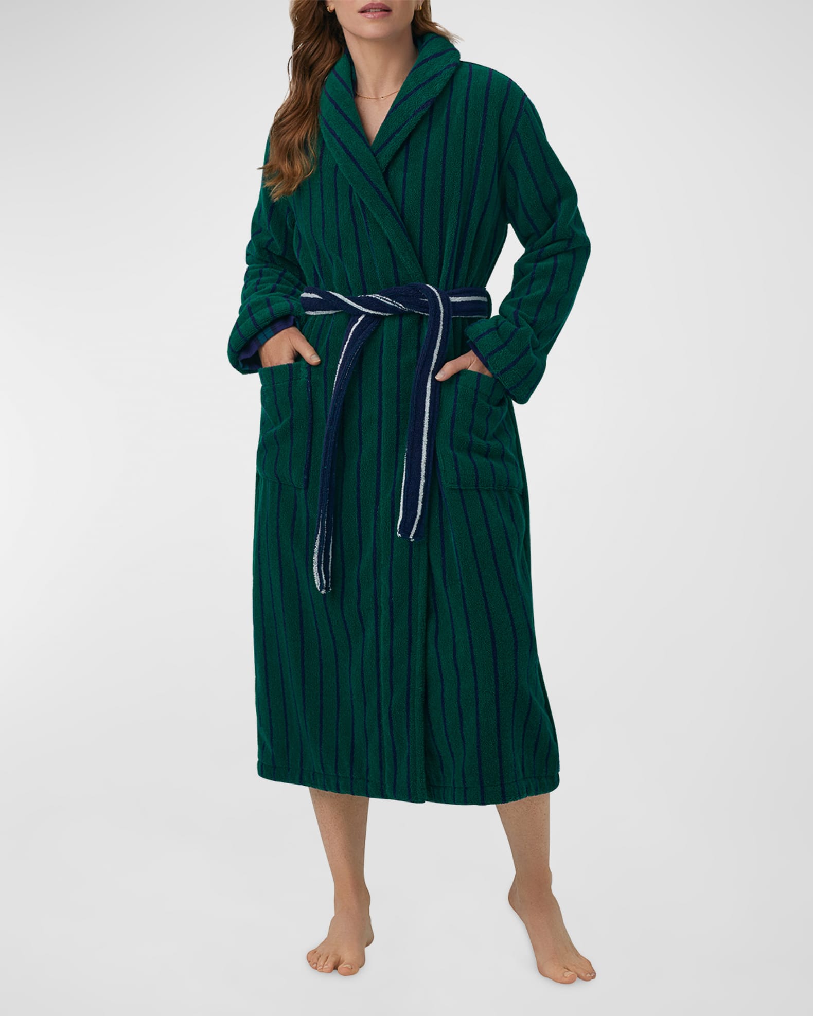 BedHead Pajamas Unisex Long Striped Turkish Terry Robe