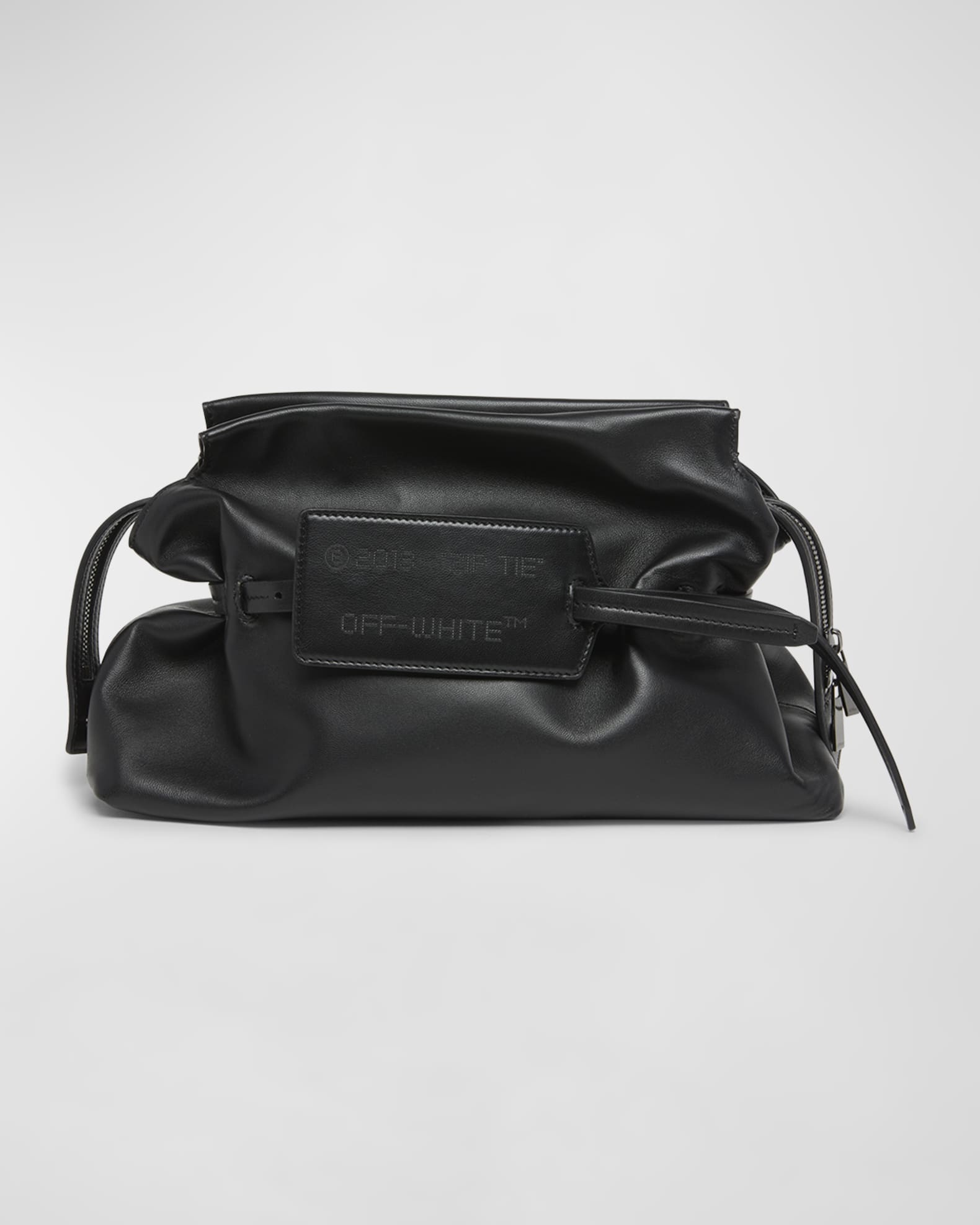 New Off-White c/o Virgil Abloh bag leather clutch black white zipped