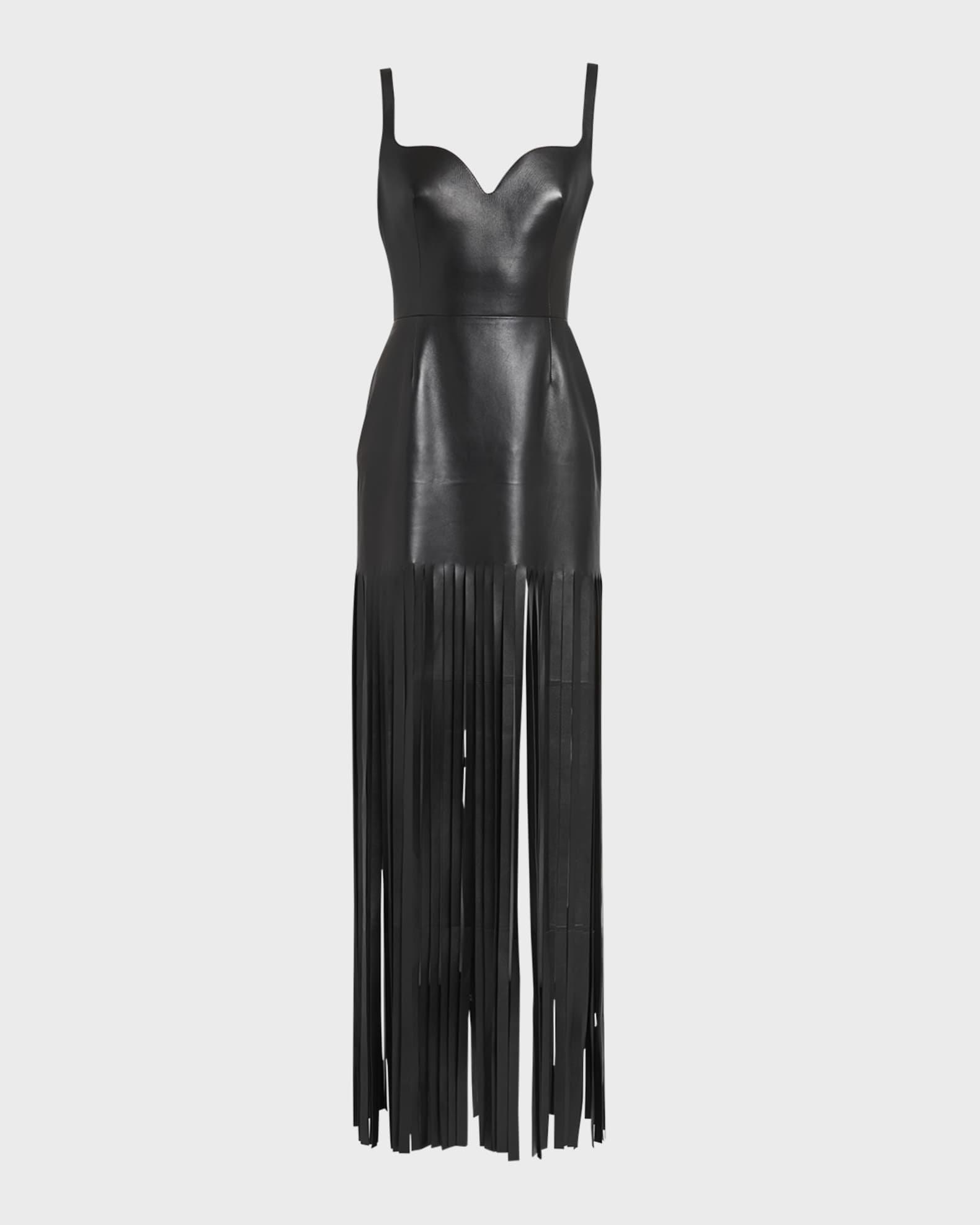 Leather fringe online dress