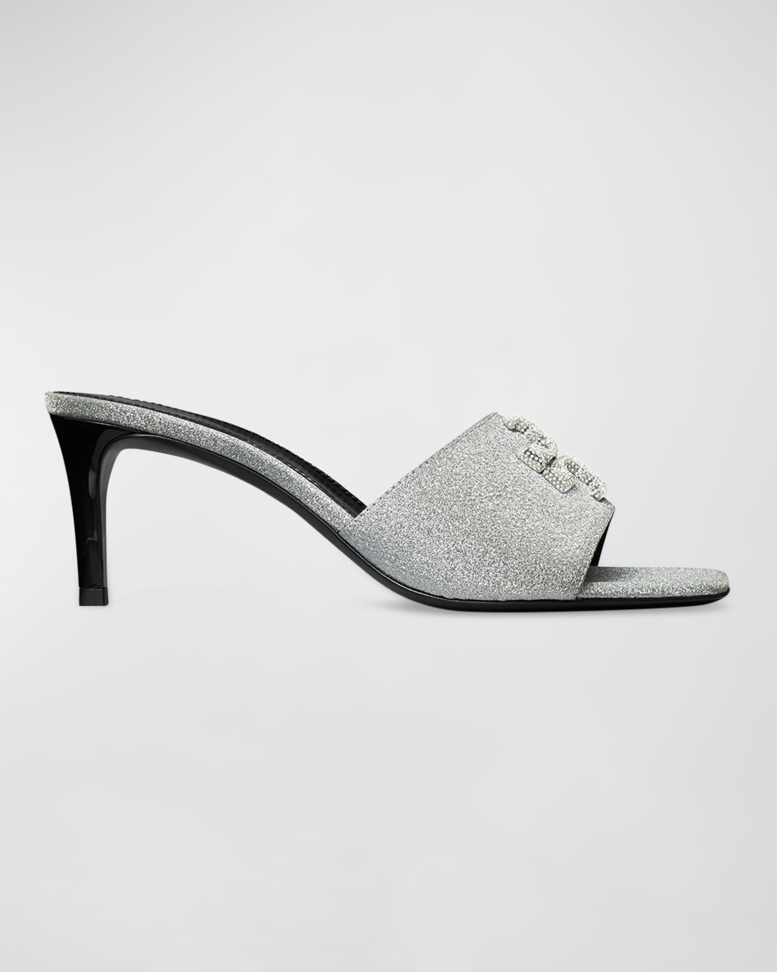 Tory Burch Eleanor Pave Mule Sandal 65mm Women's Sandals Diamond/Perfect Black : 7.5 M