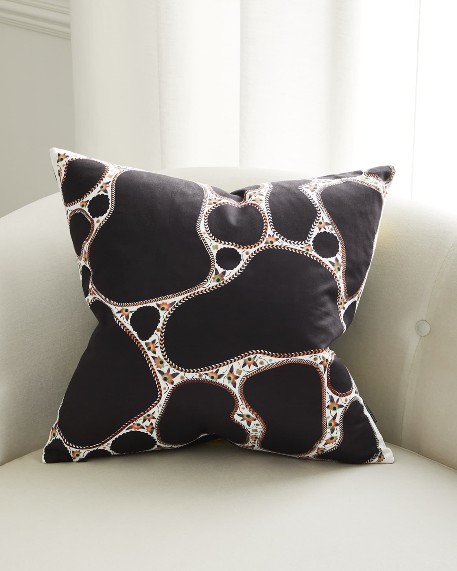 Lemon Pebbles Cushion, 20" Square  1