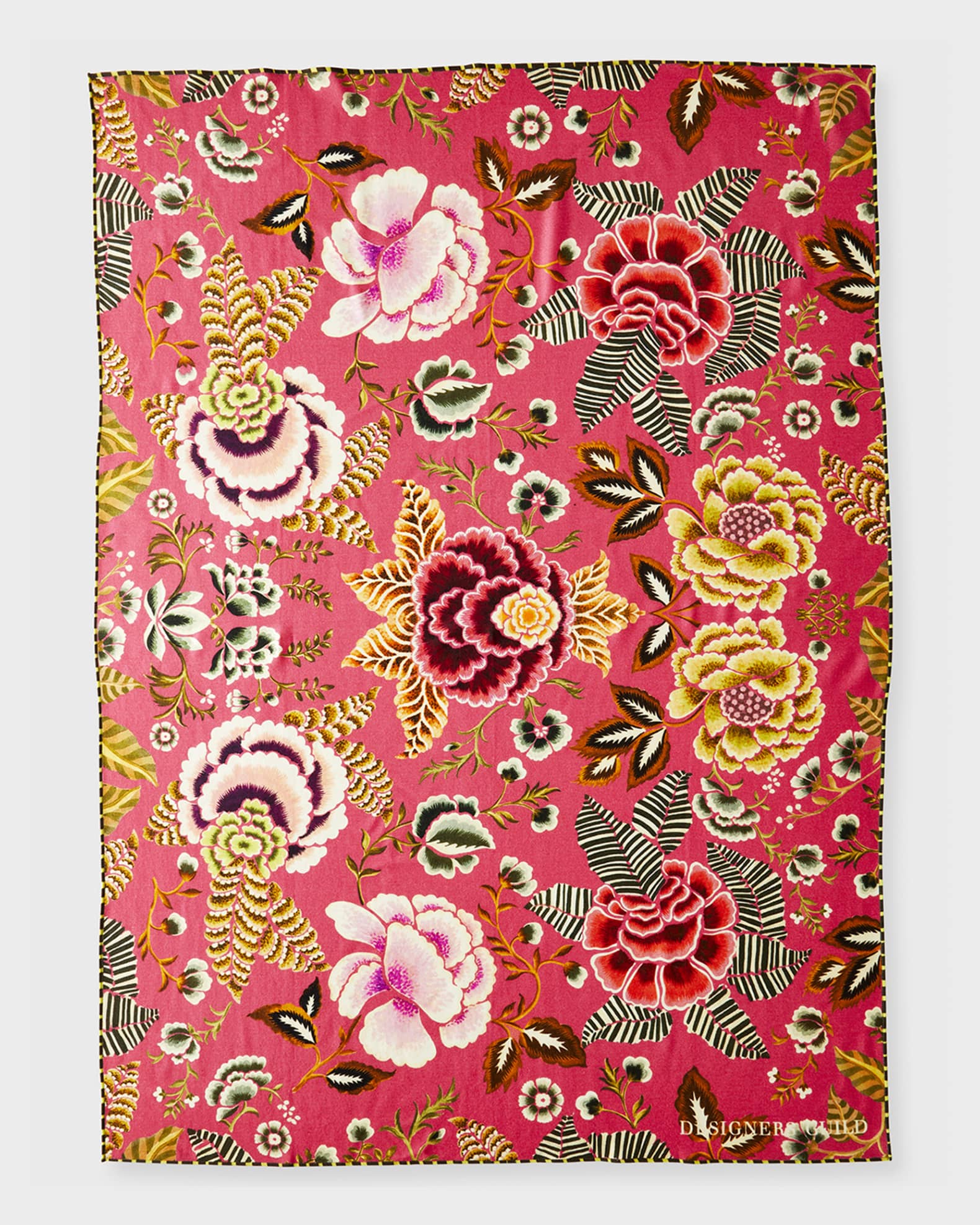 Rose De Damas Cerise Throw 1