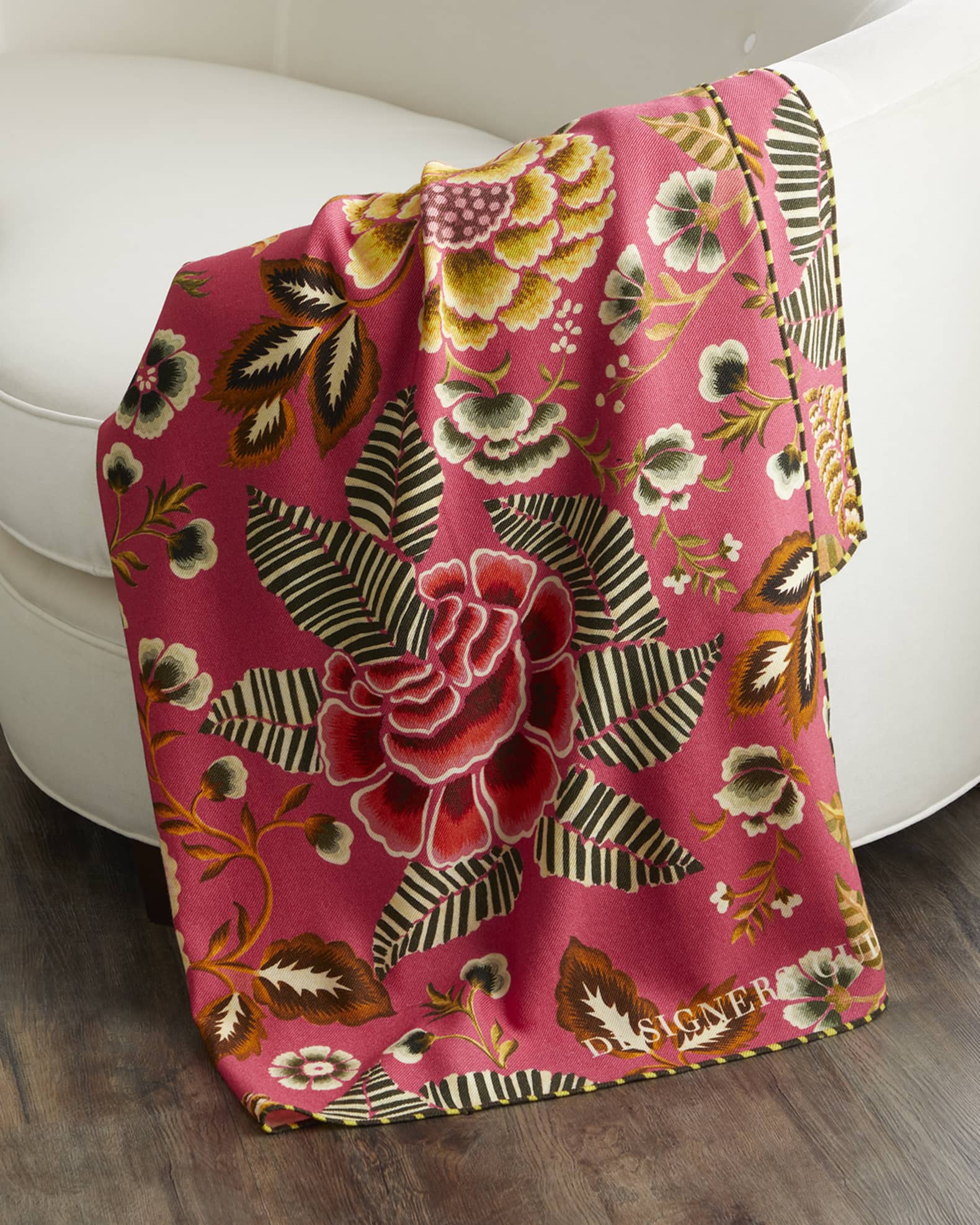 Rose De Damas Cerise Throw 0