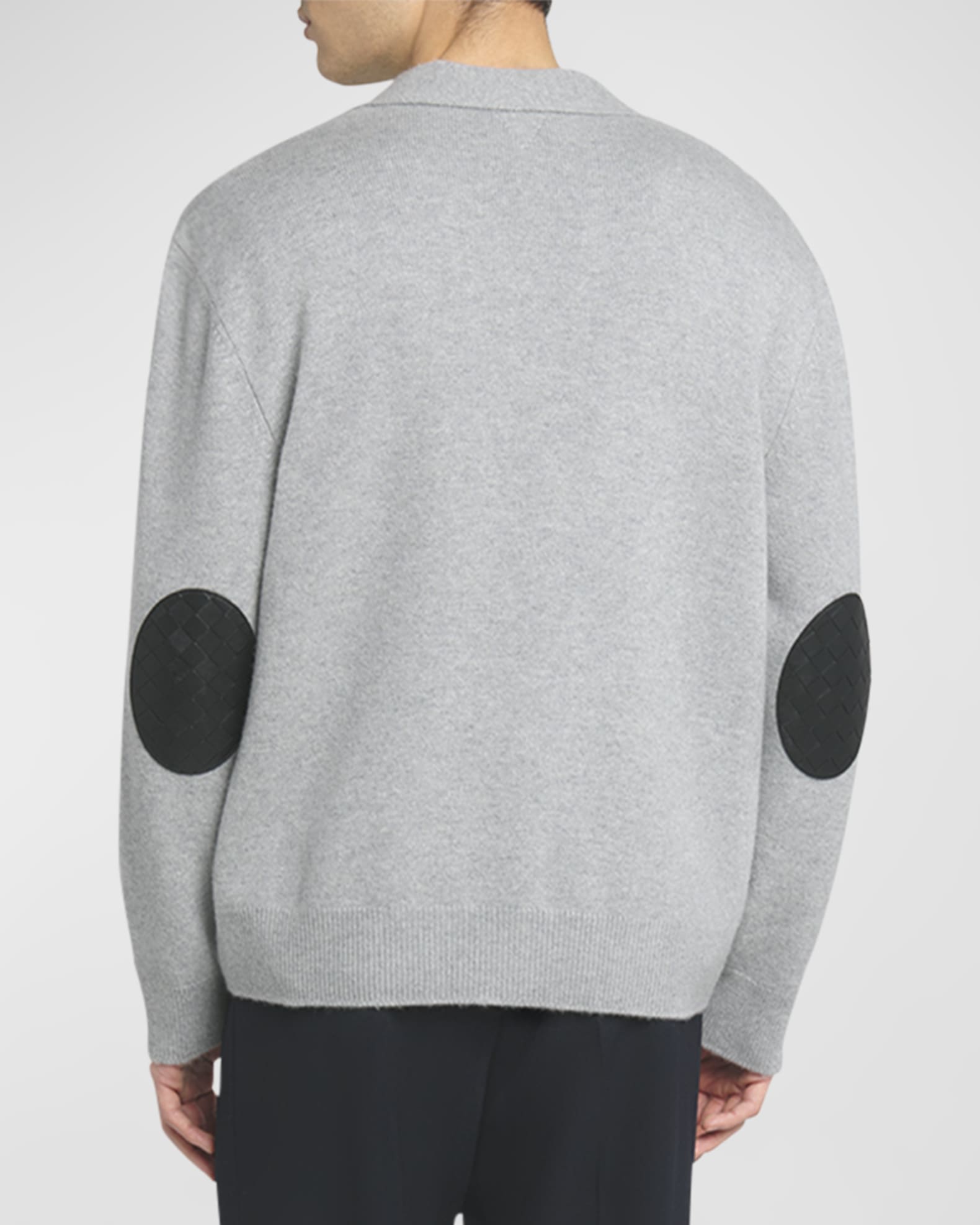 Bottega Veneta Men's Cashmere Cardigan with Intrecciato