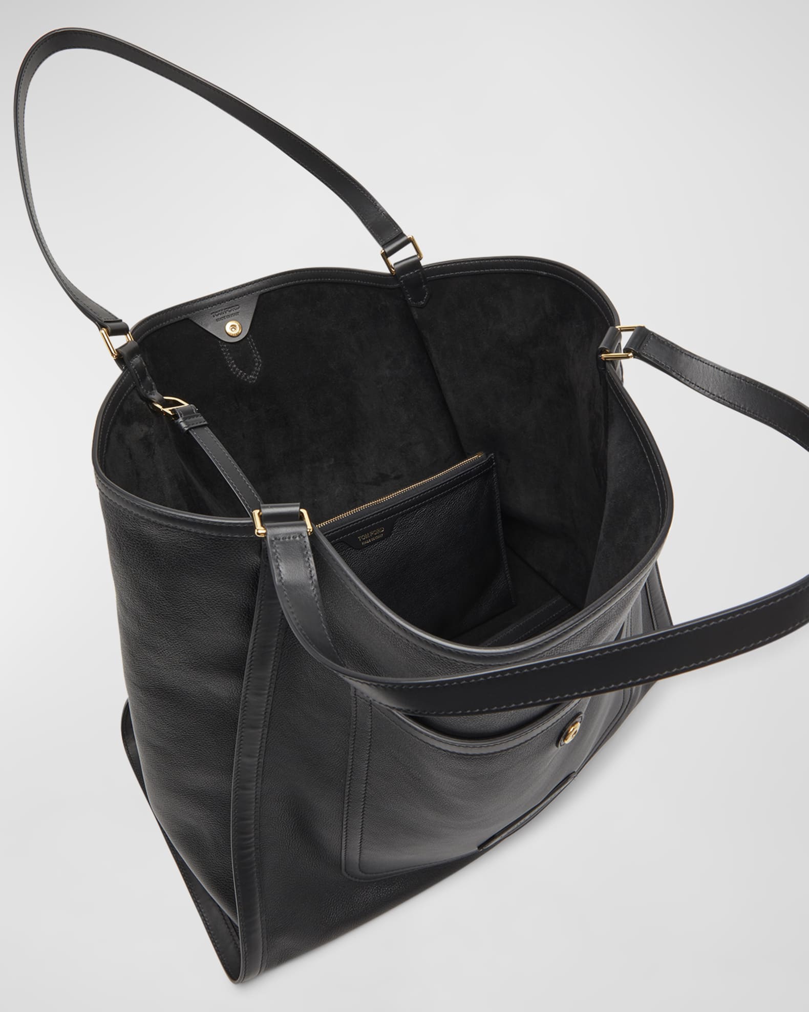 Men s Grained Leather Tote Bag