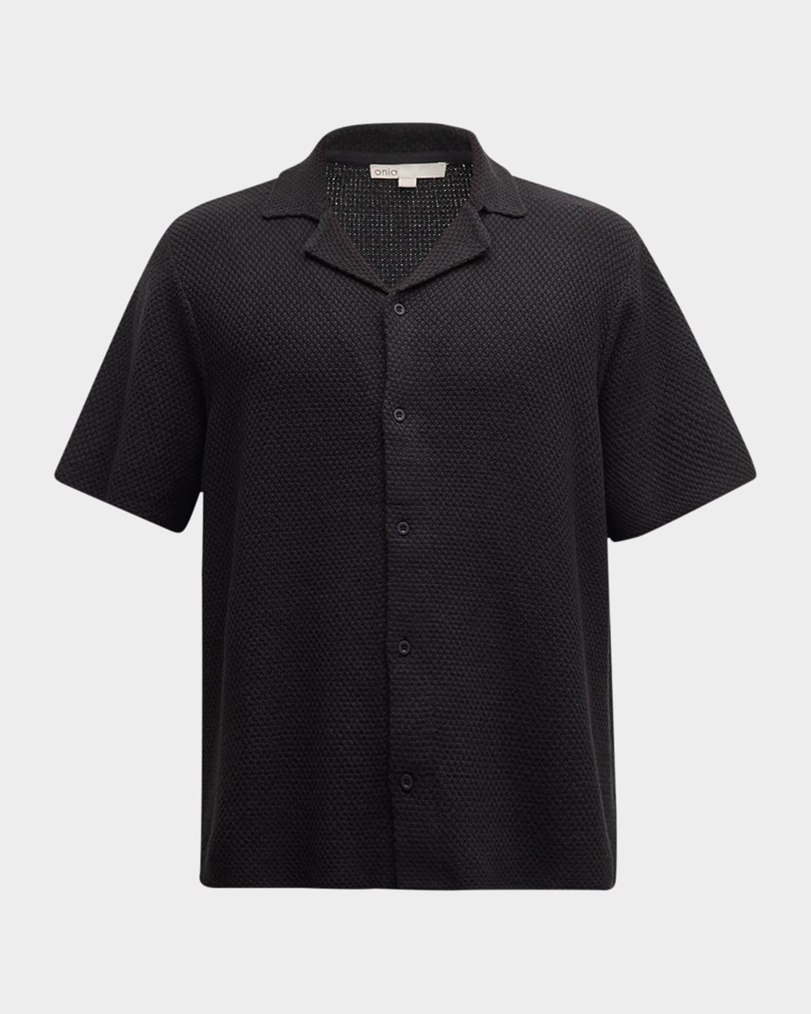 Men's Cotton Textured Camp Shirt 0