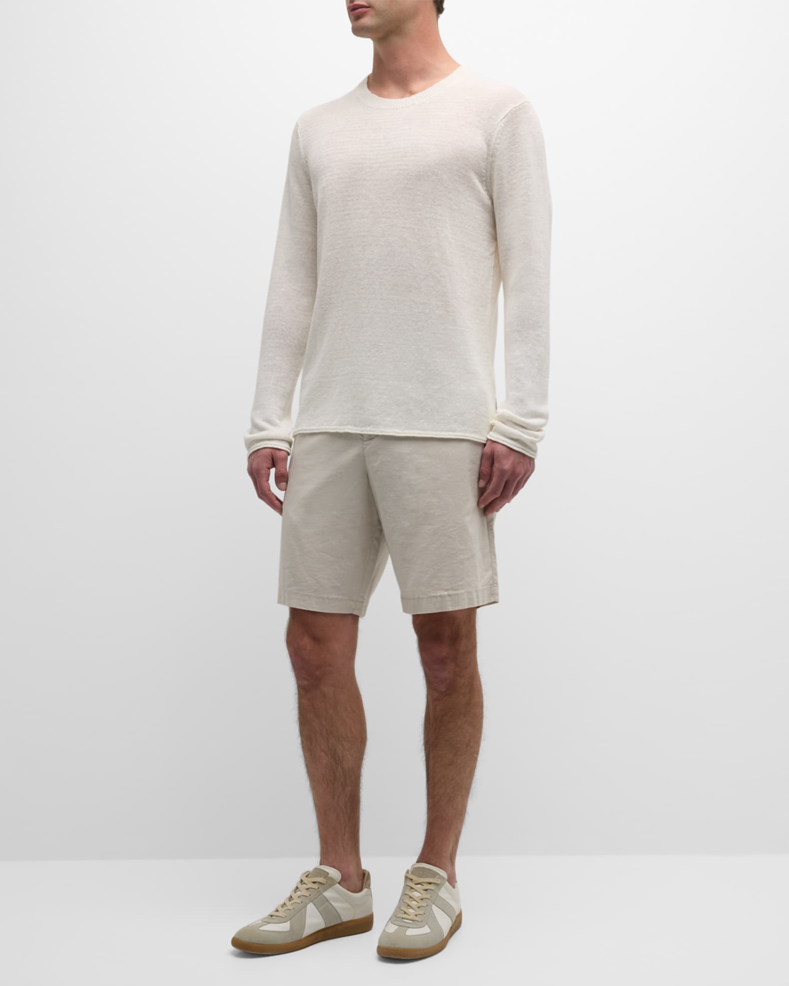 White linen sweater on sale