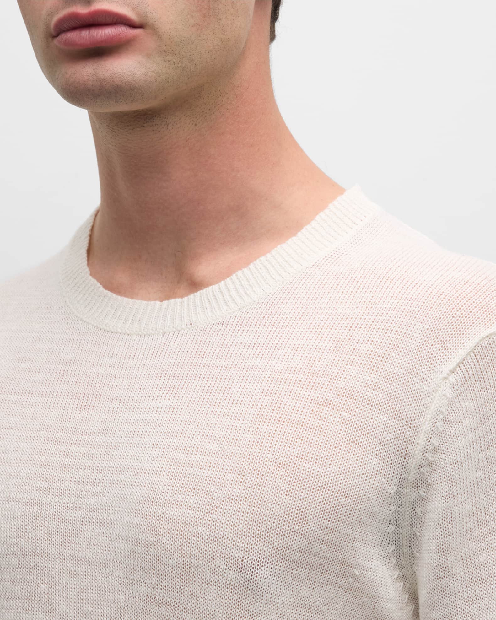 トップス WOOL LINEN CREWNECK KNIT Onia Men's Kevin Linen Crewneck Sweater | Neiman Marcus