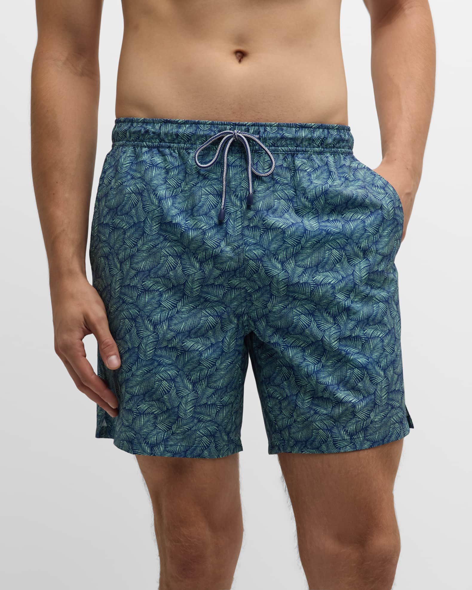 Peter Millar Men's 7-Inch Sunset Palms Swim Trunks - Bermuda Pink