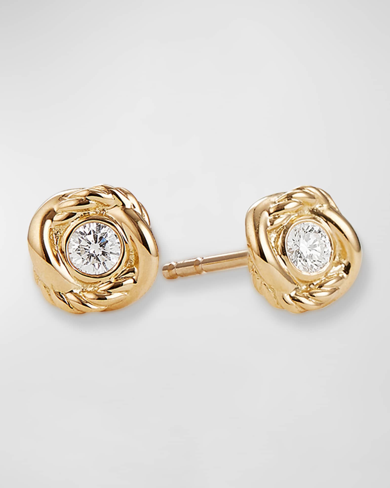 David Yurman Infinity Earrings with Diamonds in 18K Gold