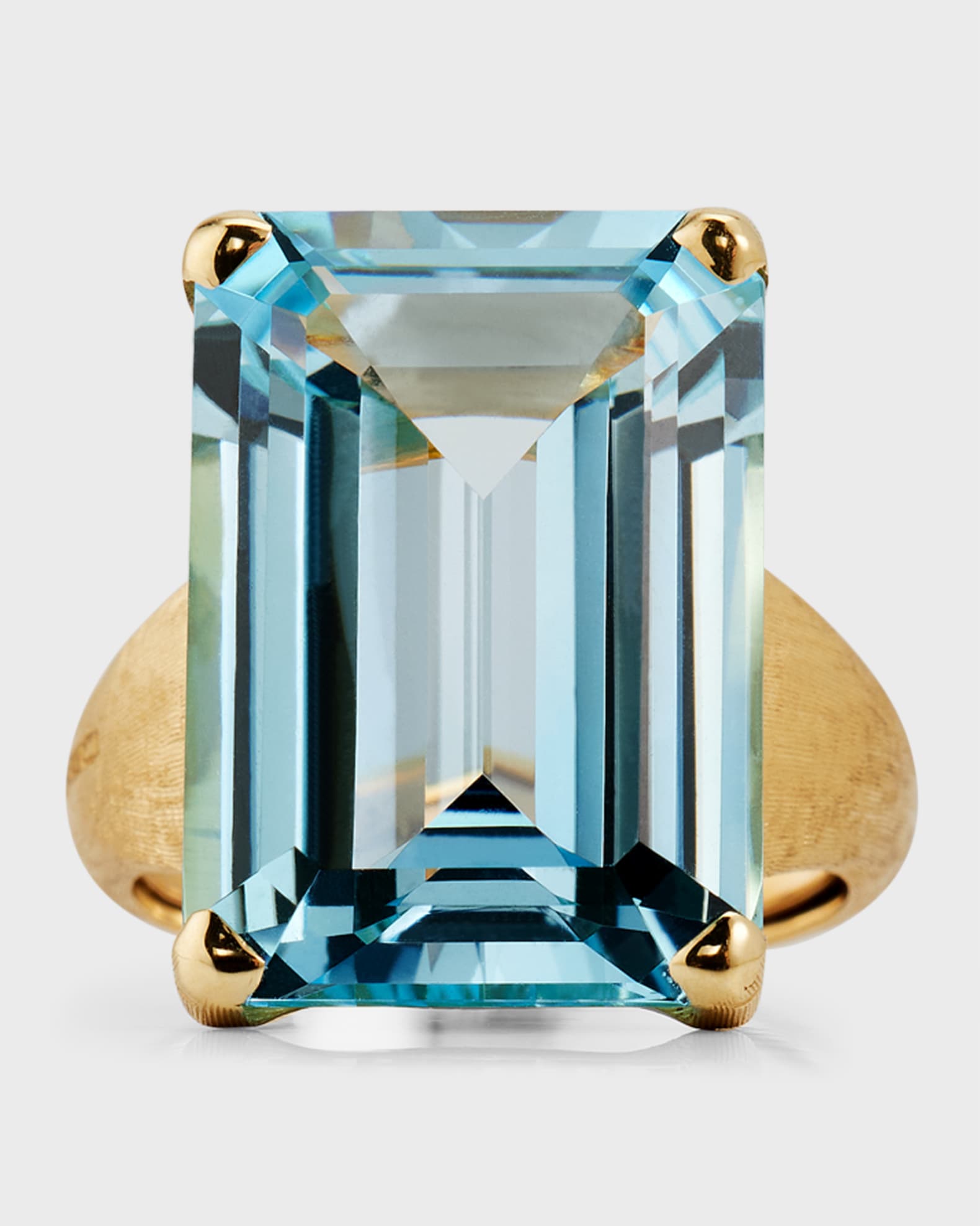 18K Gold Unico Ring with Blue Topaz, Size 7 0