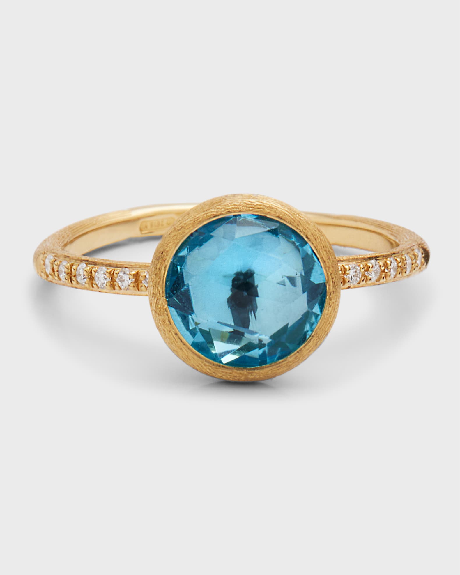 Jaipur Color 18K Gold Topaz & Diamond Stackable Ring,  Size 7 0
