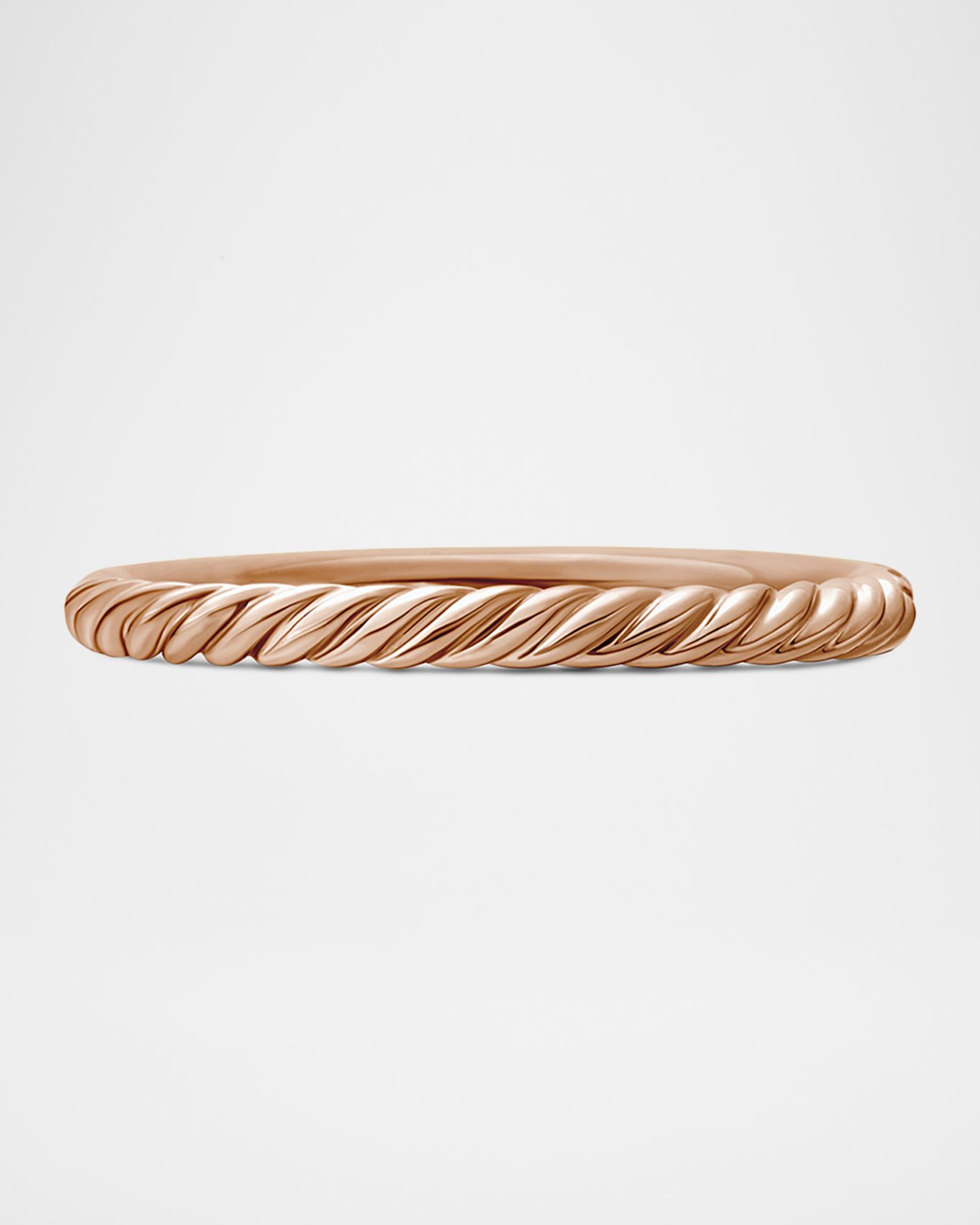 Cable Collectibles Stack Ring with Diamonds in 18K Gold | Neiman Marcus