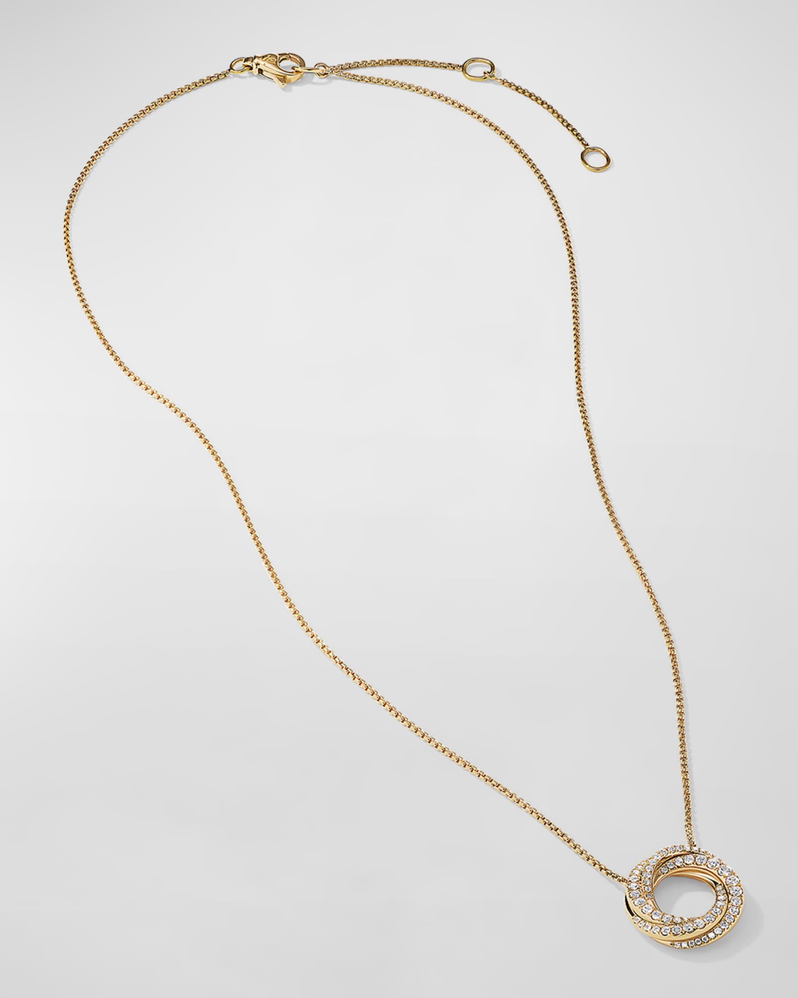 David Yurman Petite Pave Crossover Pendant Necklace with Diamonds