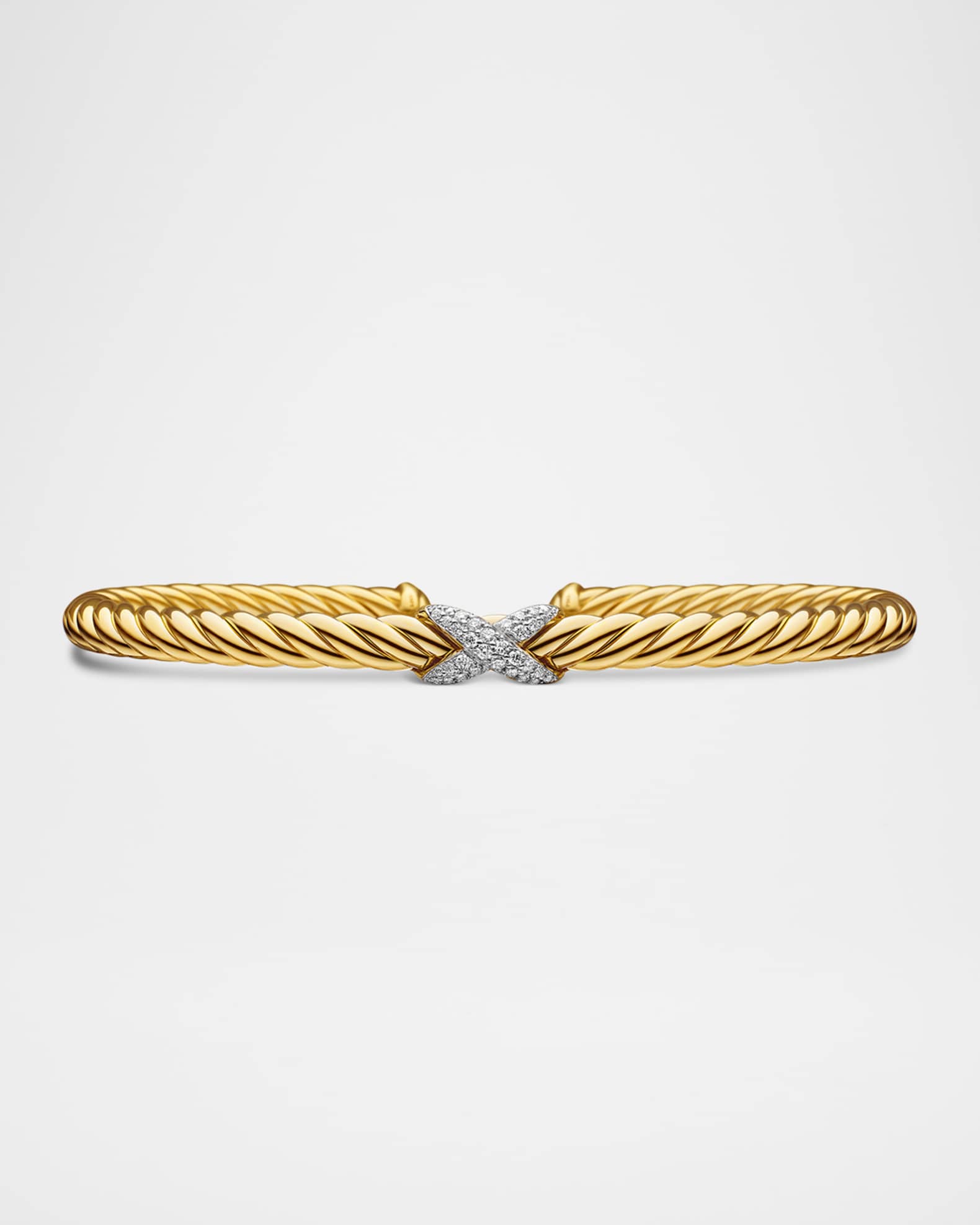 18k Gold Diamond-X Cablespira Bracelet 0