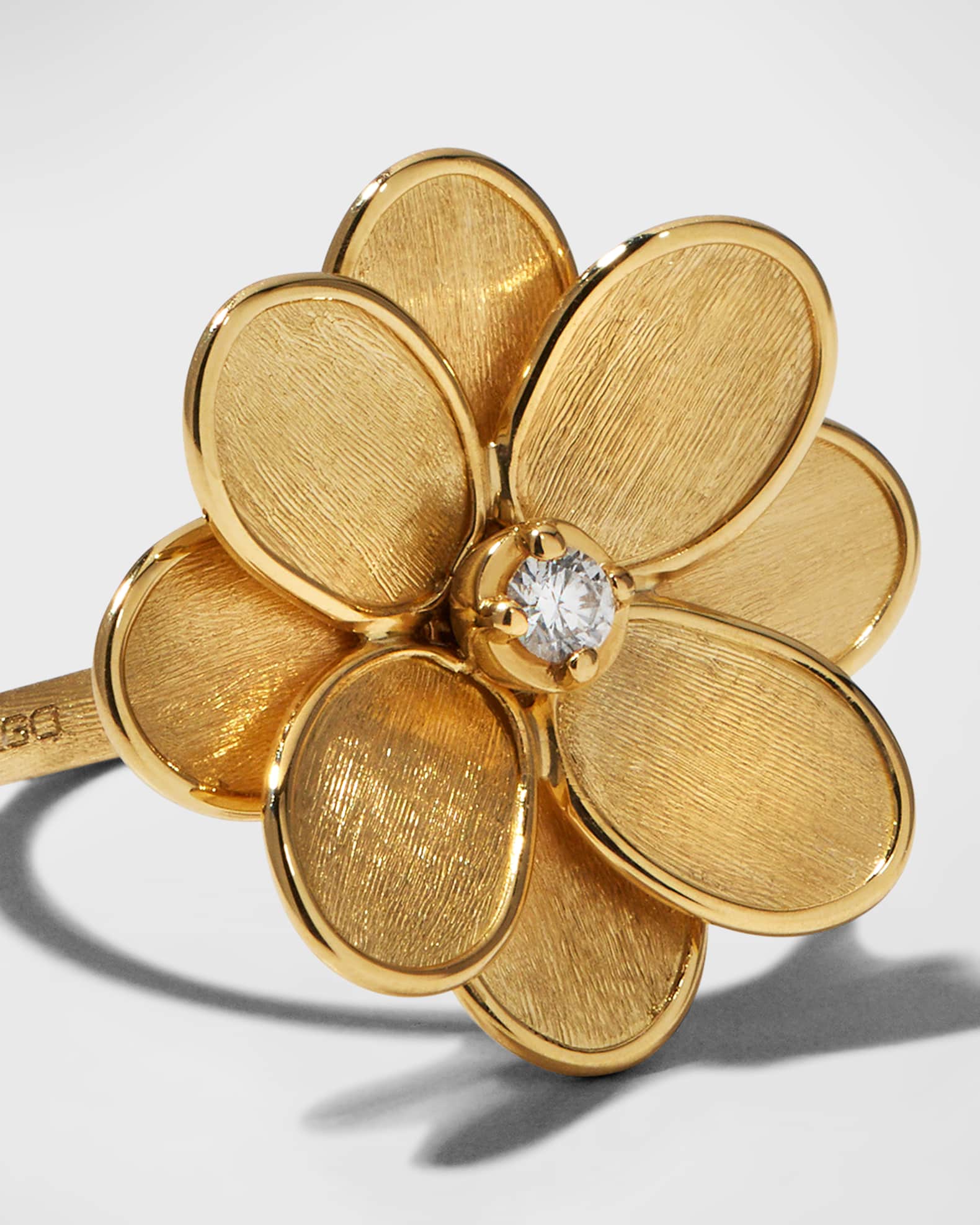 Marco Bicego Petali 18K Yellow Gold Flower Ring with Diamond