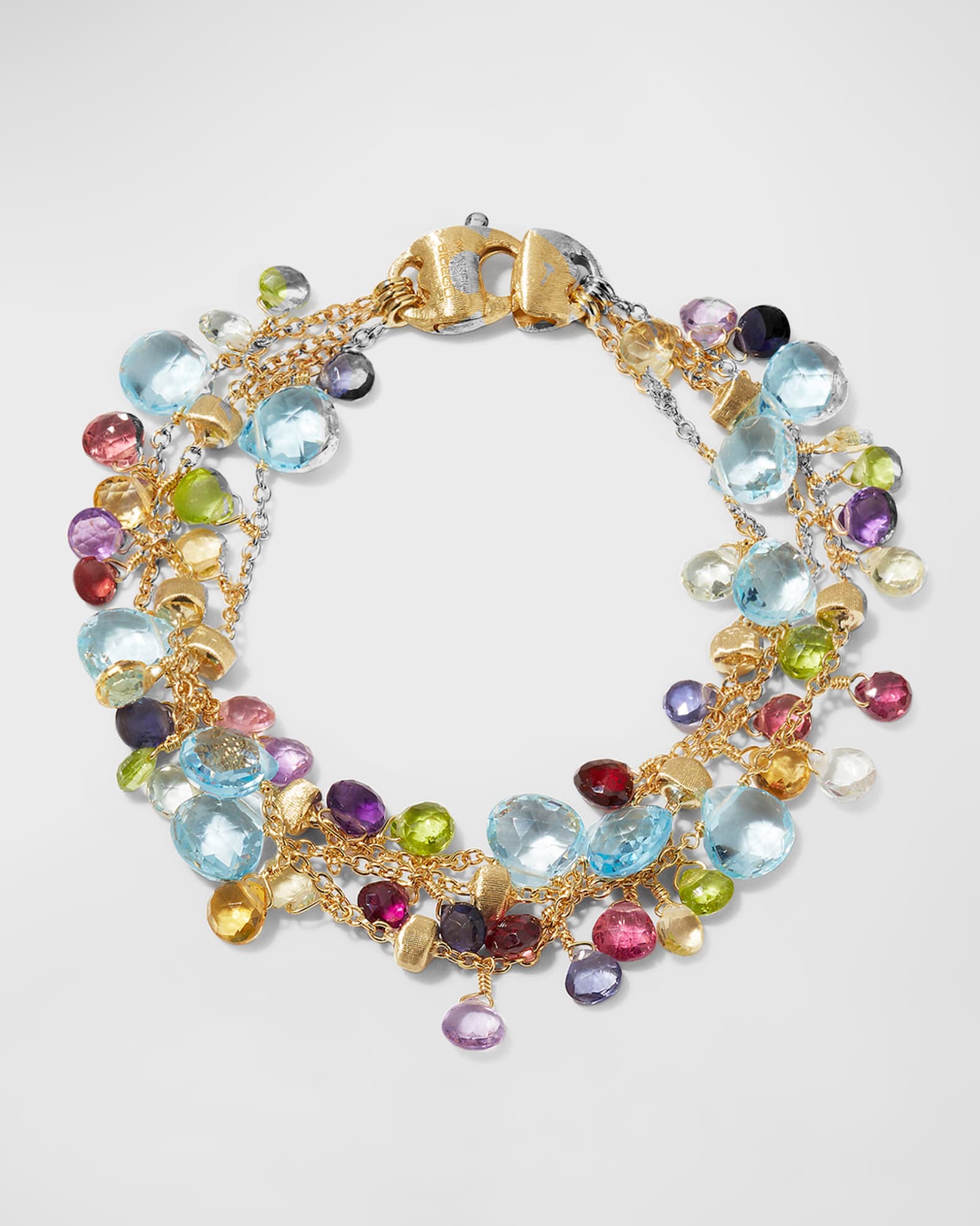 18K Yellow Gold Three-Strand Topaz Paradise Bracelet 0