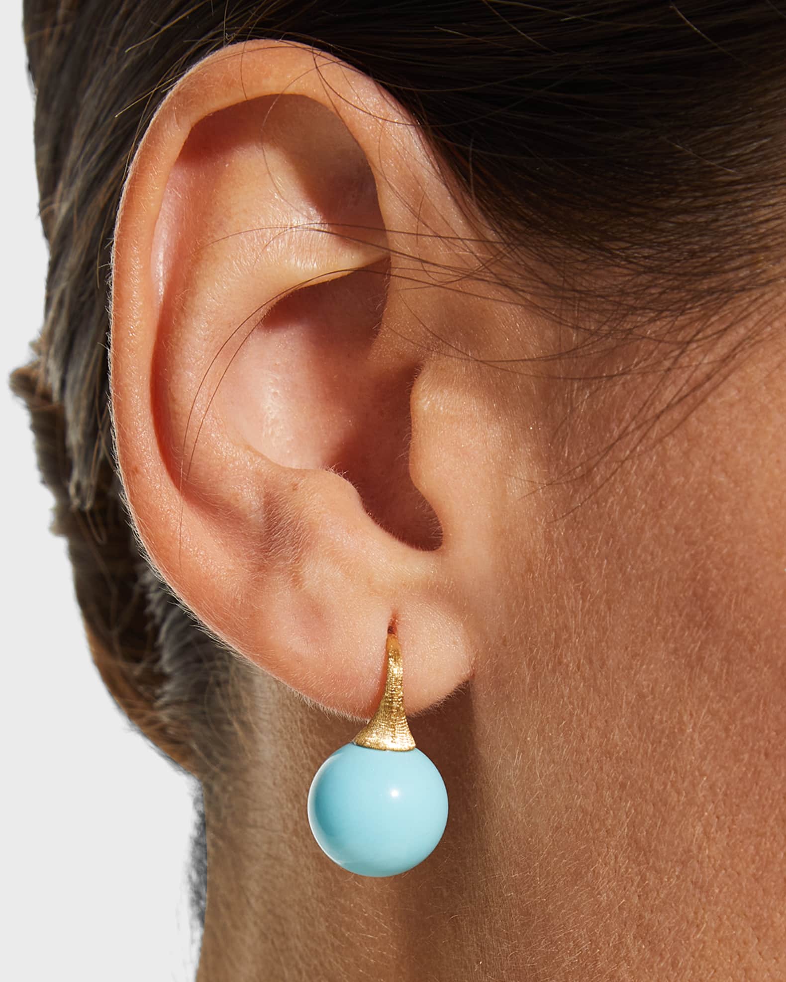 Africa 18k Turquoise Drop Earrings 1