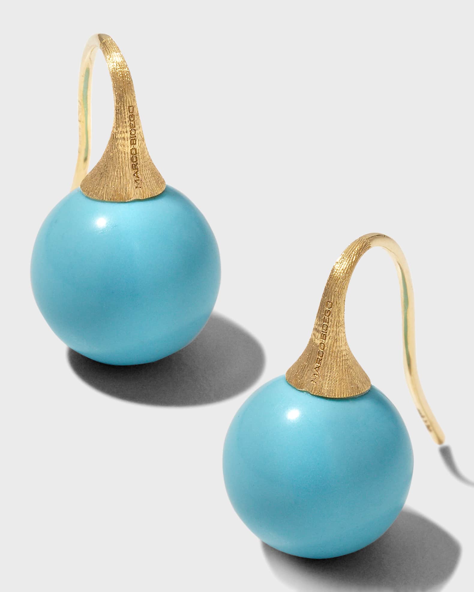 Africa 18k Turquoise Drop Earrings 0