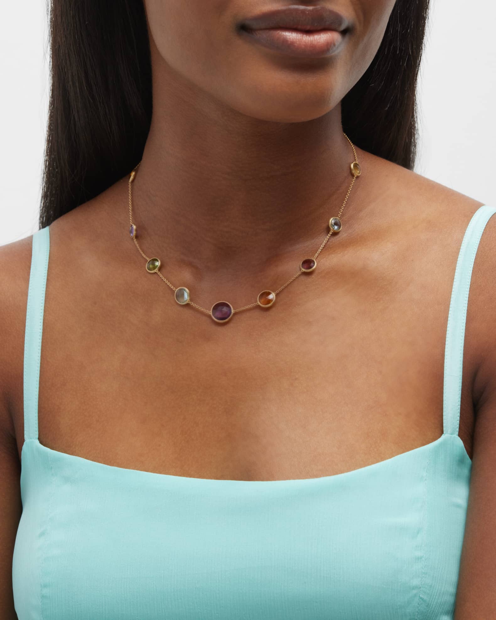 Jaipur Color Single Strand Necklace with Mixed Stones, 18"L 1