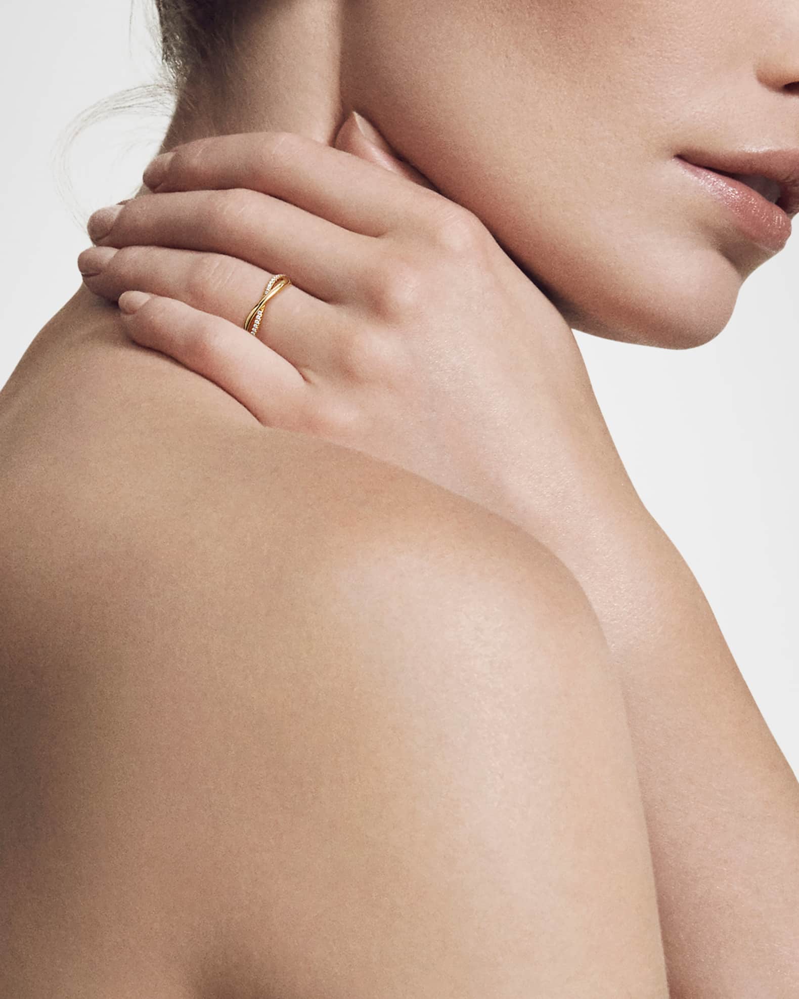 DY Infinity Band Ring with Diamonds in 18K Gold, 4.18mm 1