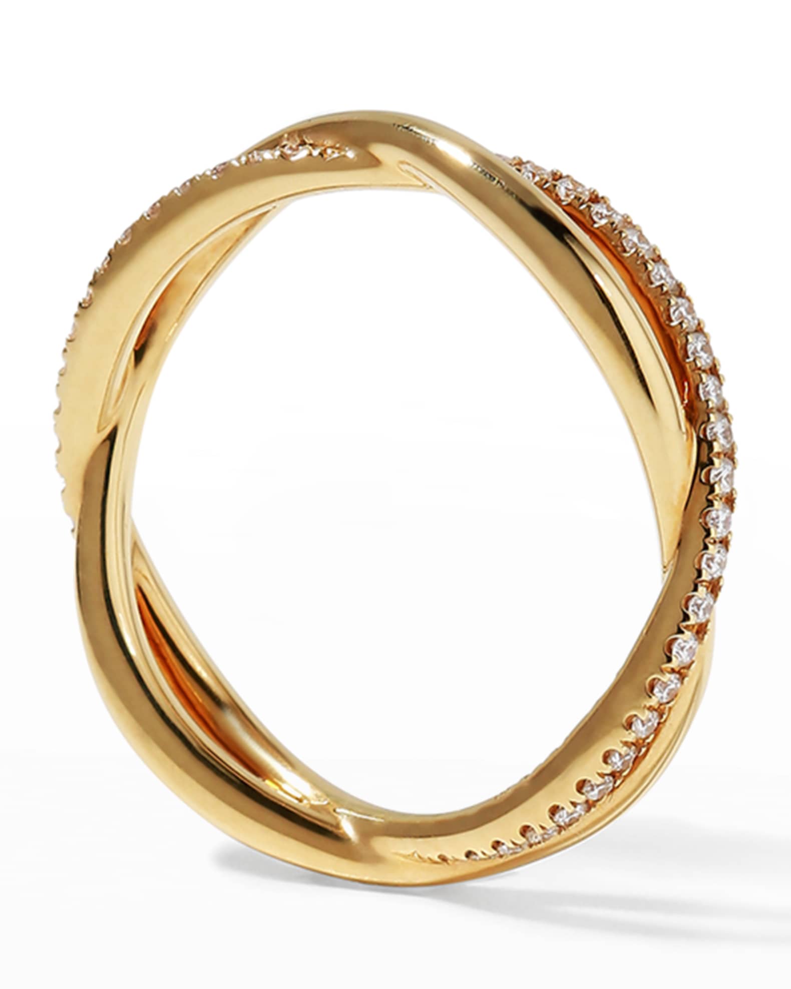 David Yurman DY Infinity Band Ring with Diamonds in 18K Gold 4.18mm Neiman Marcus