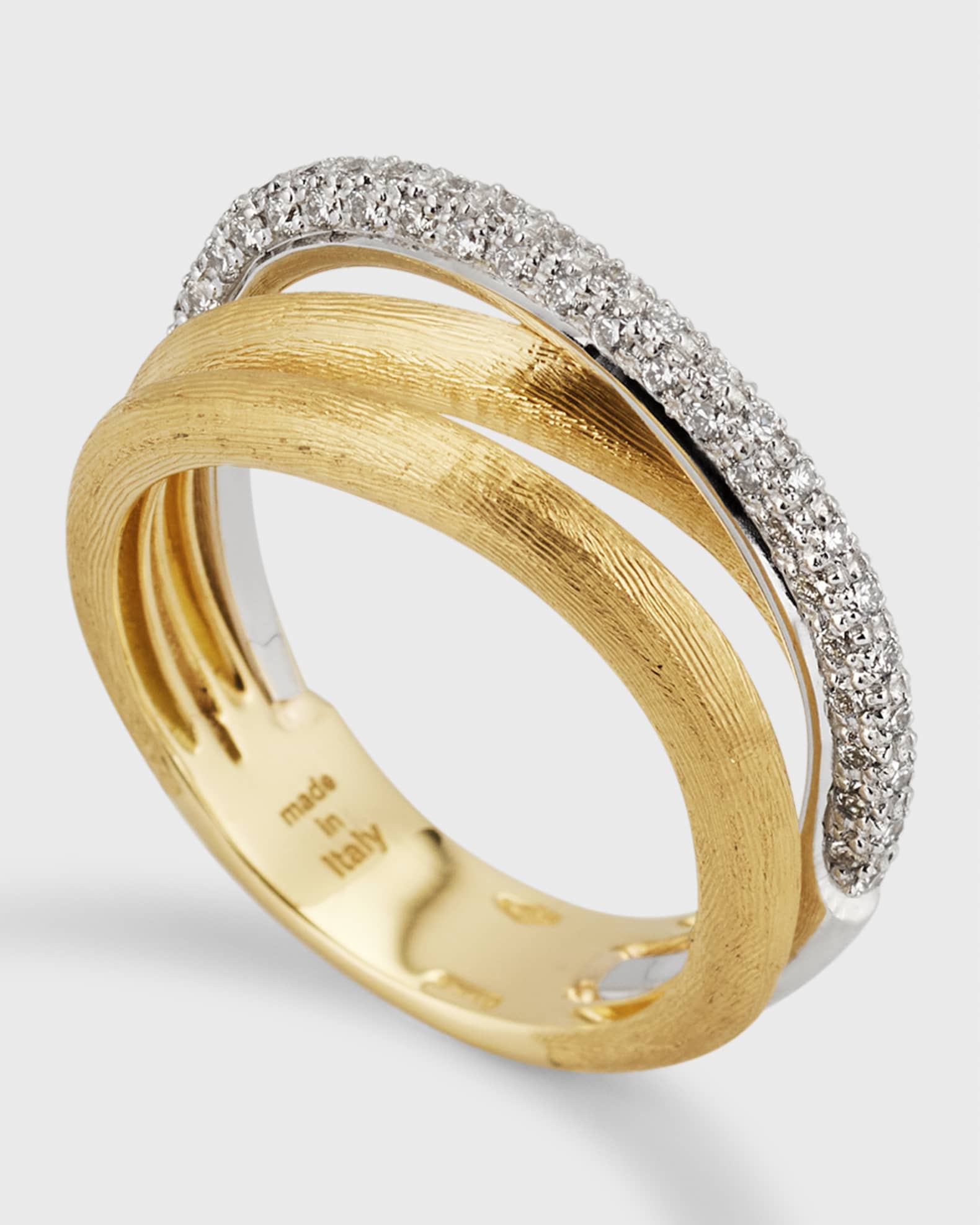 18K Yellow Gold Jaipur Link Alta Three Strand Ring, Size 7 1