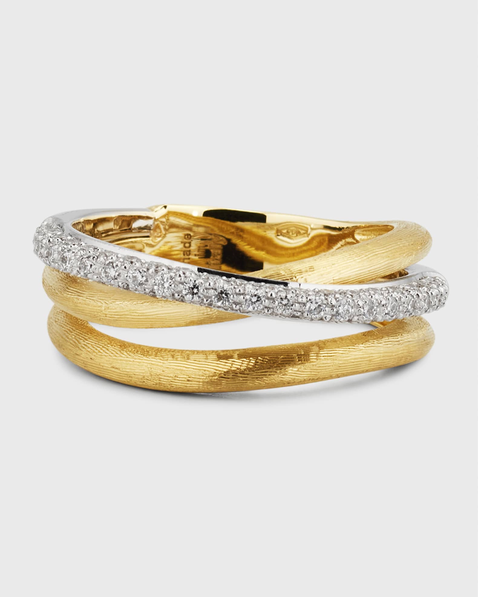 18K Yellow Gold Jaipur Link Alta Three Strand Ring, Size 7 0