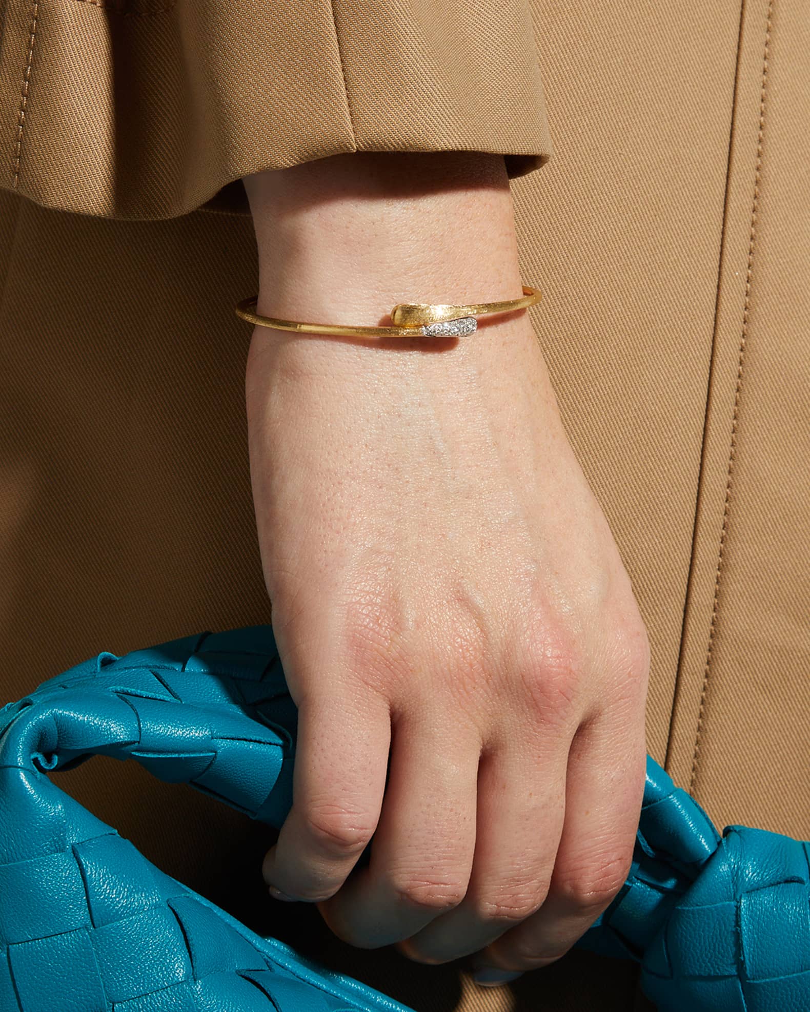 Lucia 18K Gold Hugging Bangle with Diamonds 1