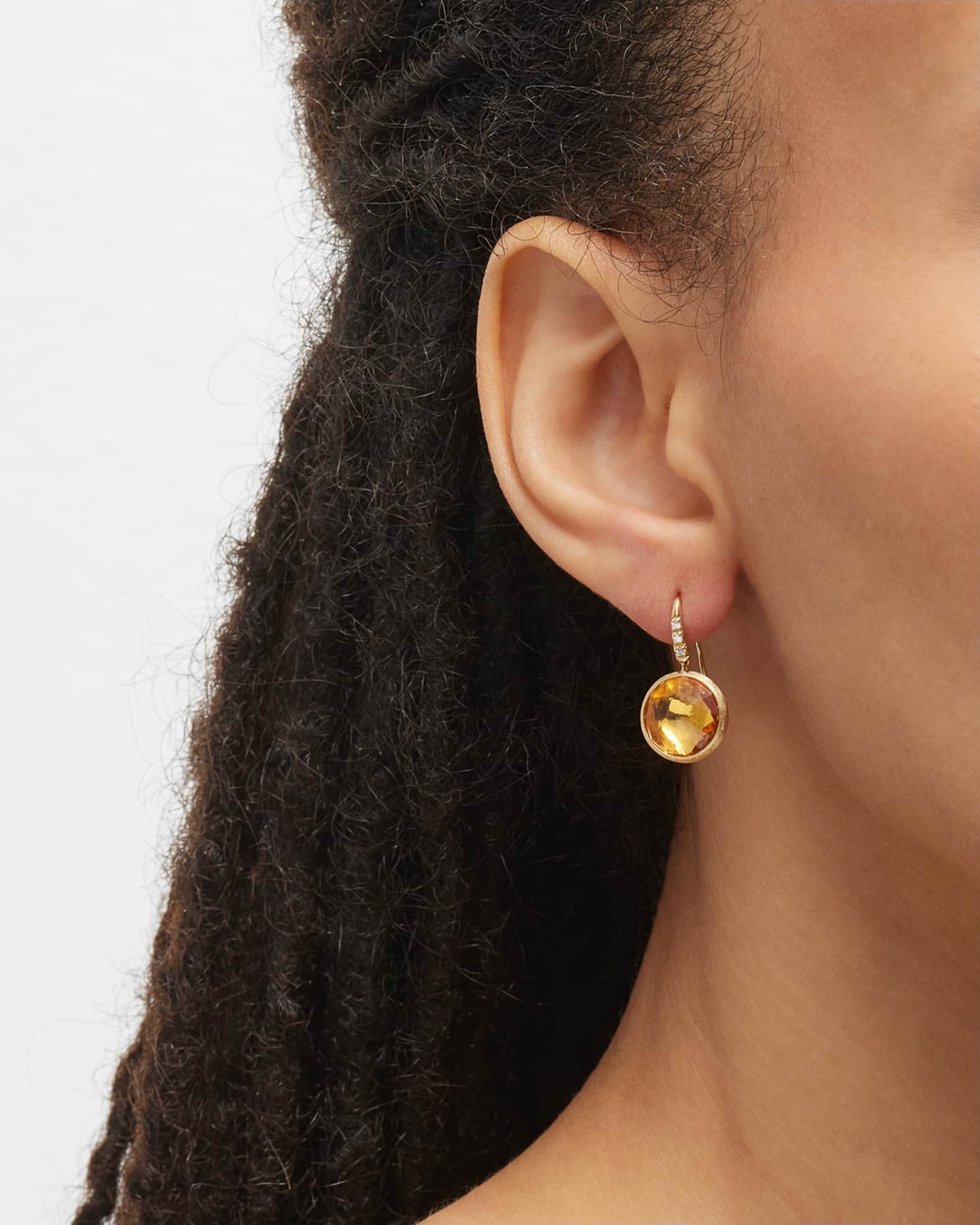 Jaipur Color Drop Earrings with Diamonds and Citrine 1
